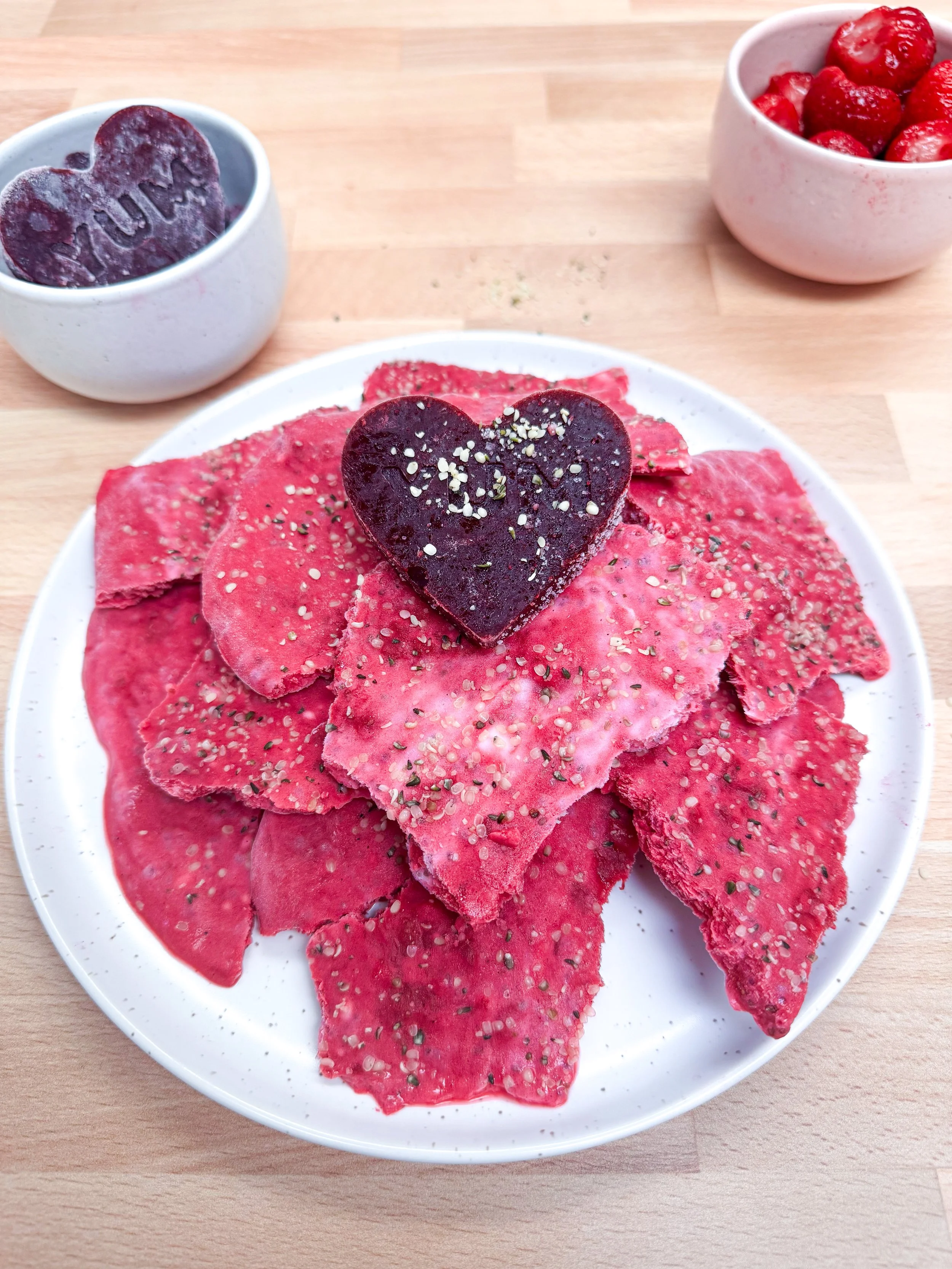 Strawberry Beet Frozen Yogurt Bark by Alison Ellis, MSc., RD, The Toddler Kitchen