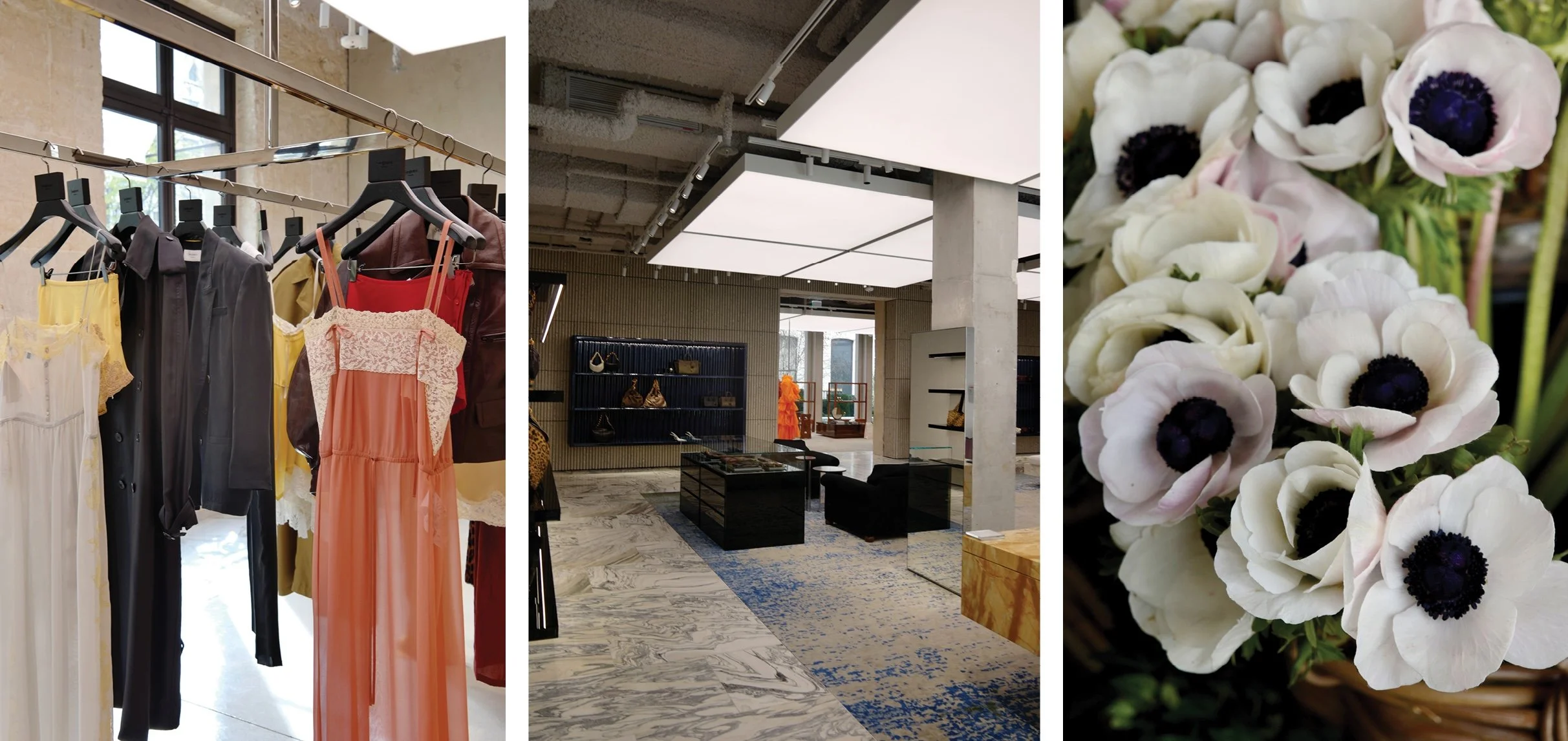 Photo series of the interiors of the Saint Laurent Flagship store at Avenue Montaigne, Paris