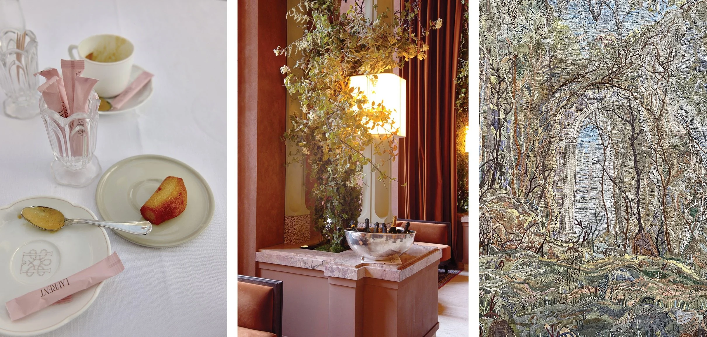 Photo series of elegant Paris interiors and an artwork of Eva Jospin, Grand Palais, Paris