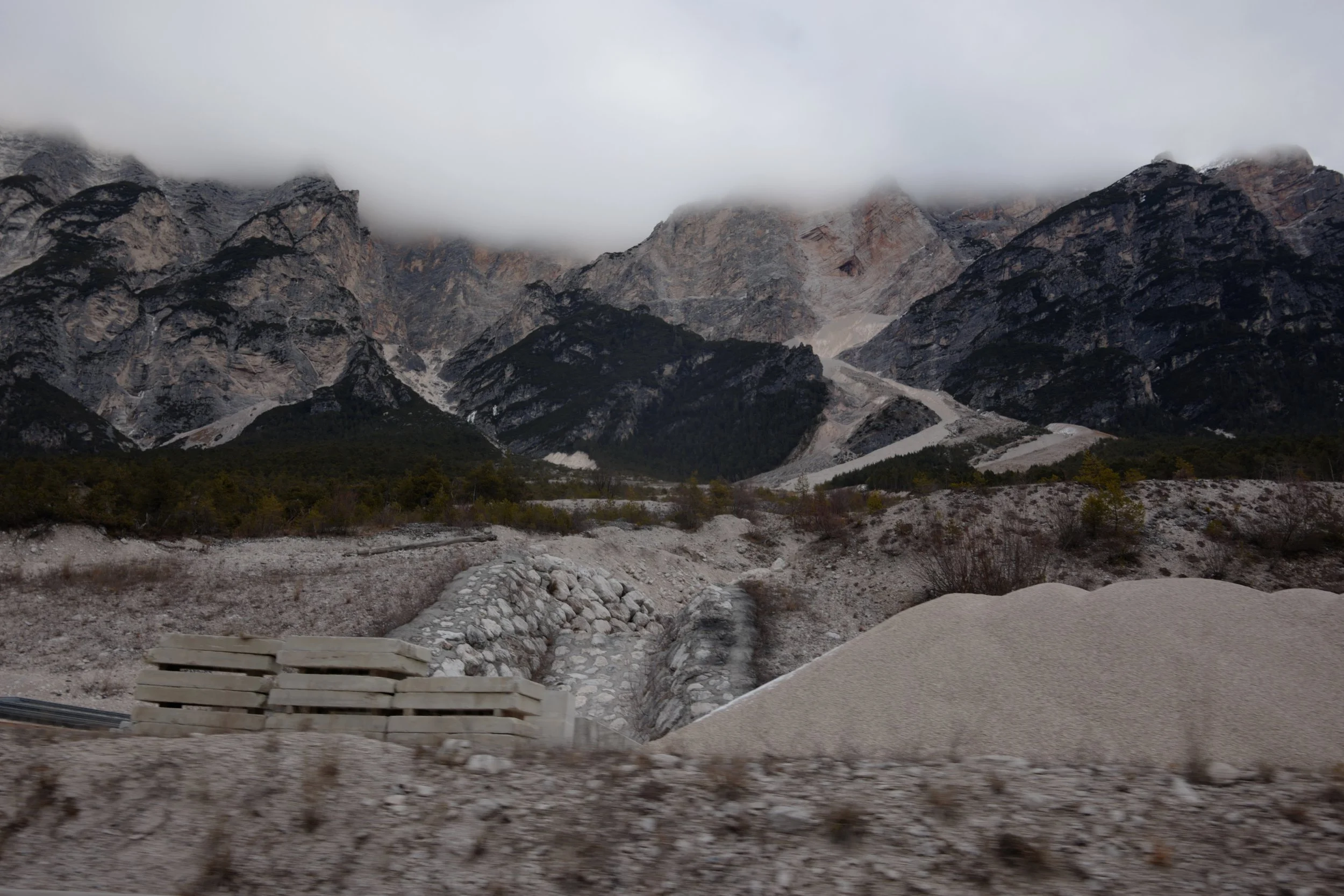 Clouded Dolomiti landscape near Longarone