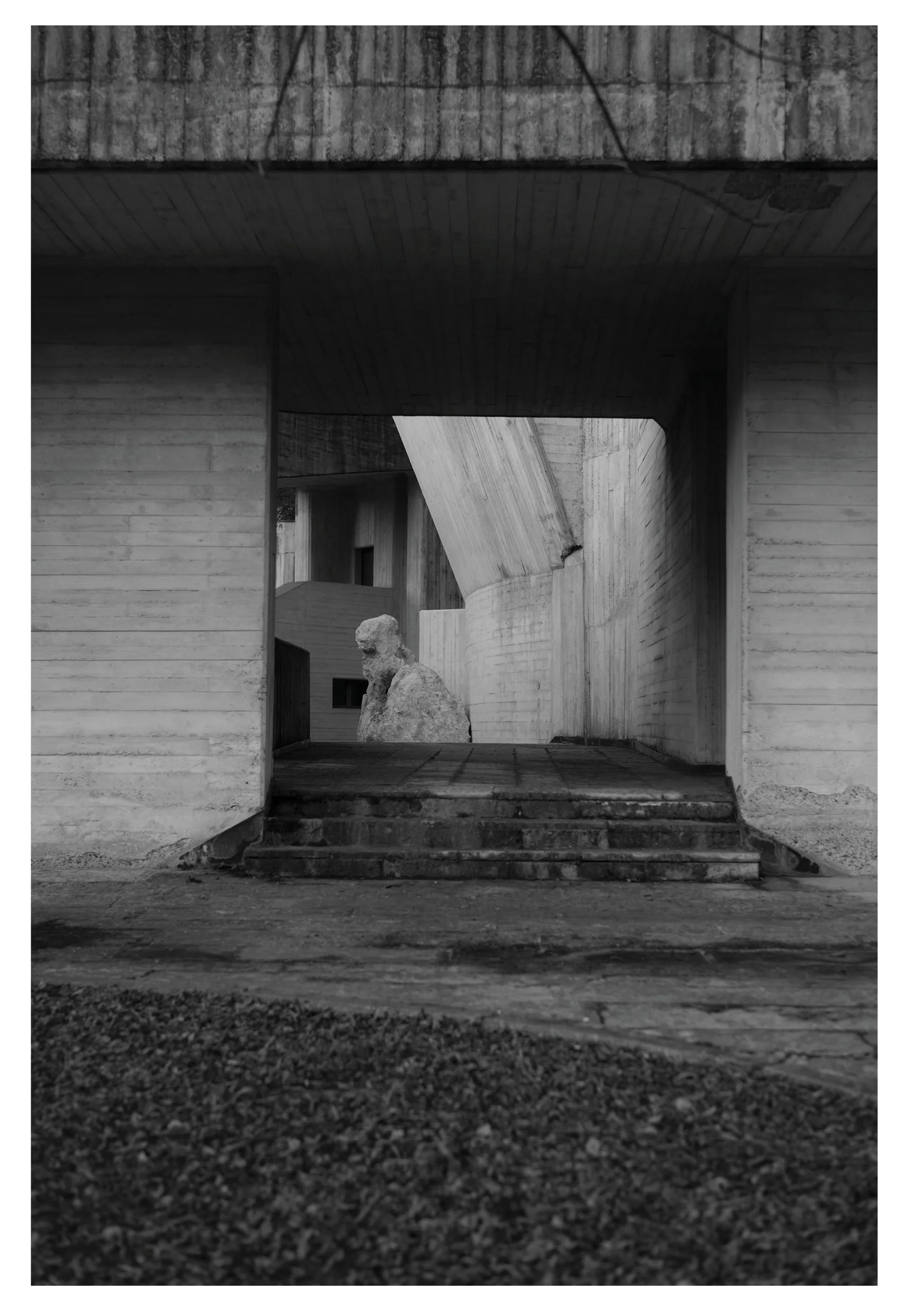 concrete construction and outside nook of the santa maria immacolata church in longarone