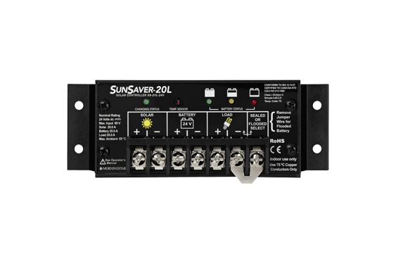 SS-20L-24V SunSaver 20 Amp 24V Volt w/ Low Voltage Disconnect (LVD)
