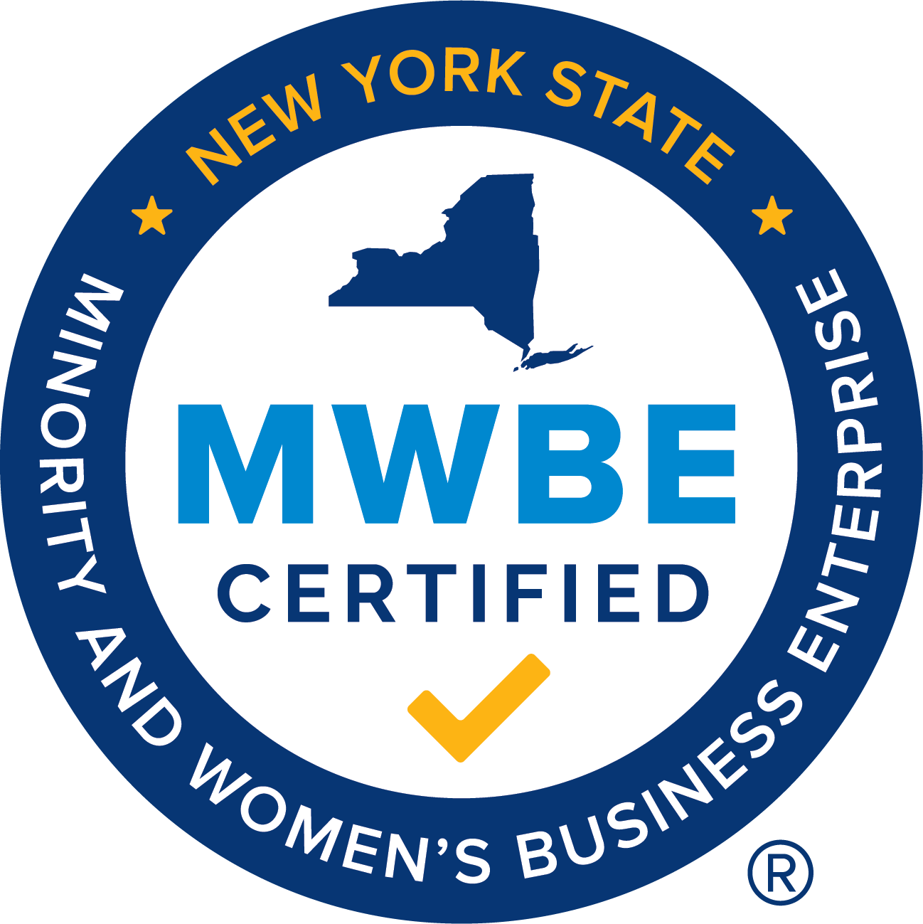 New York State MWBE Certified badge for WorkSmart Coworking & Meeting Space, Glens Falls, NY