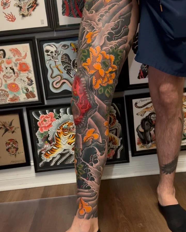 Thank you so much Ben for getting this done. I love tattooing and I am so thankful to have such great clients that let me do my thing. All drawn on with @kyodaicompany the best! If you&rsquo;re wanting to book your next tattoo please reach out. Thank