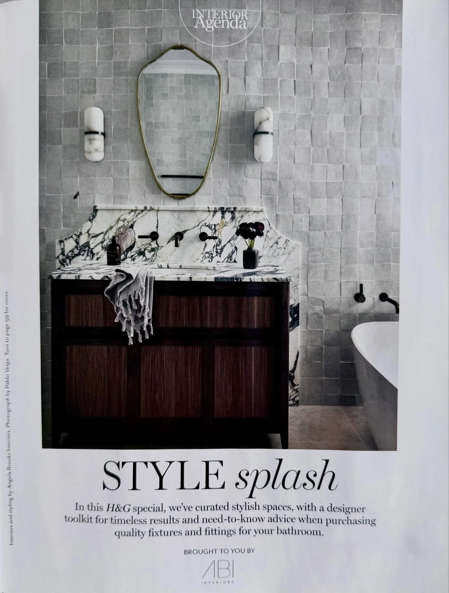 I&rsquo;m not usually someone who feels comfortable drawing attention to myself but&hellip;This month, my work was published for the first time - in @houseandgarden.  Two pages of a bathroom I designed - a small feature, on paper.

But not small to m