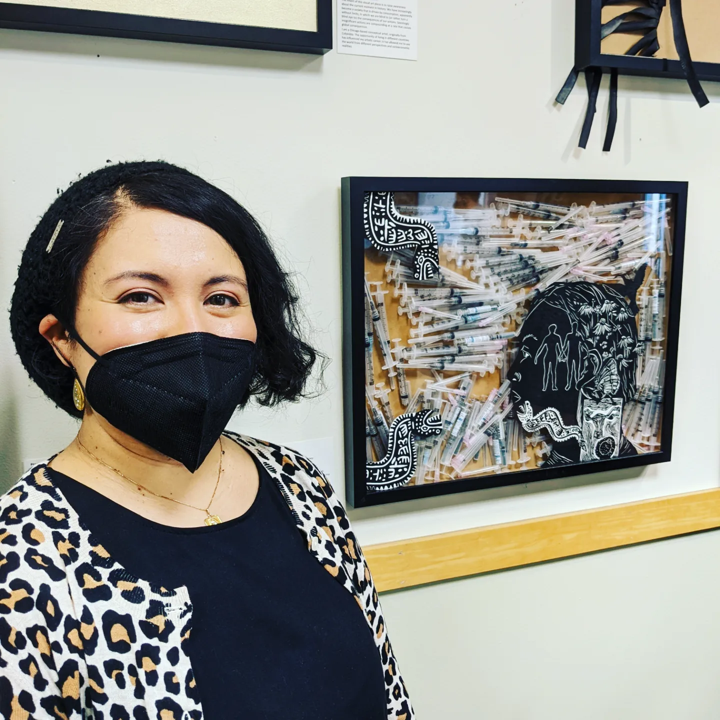 shadow box containing my IVF treatment syringes
