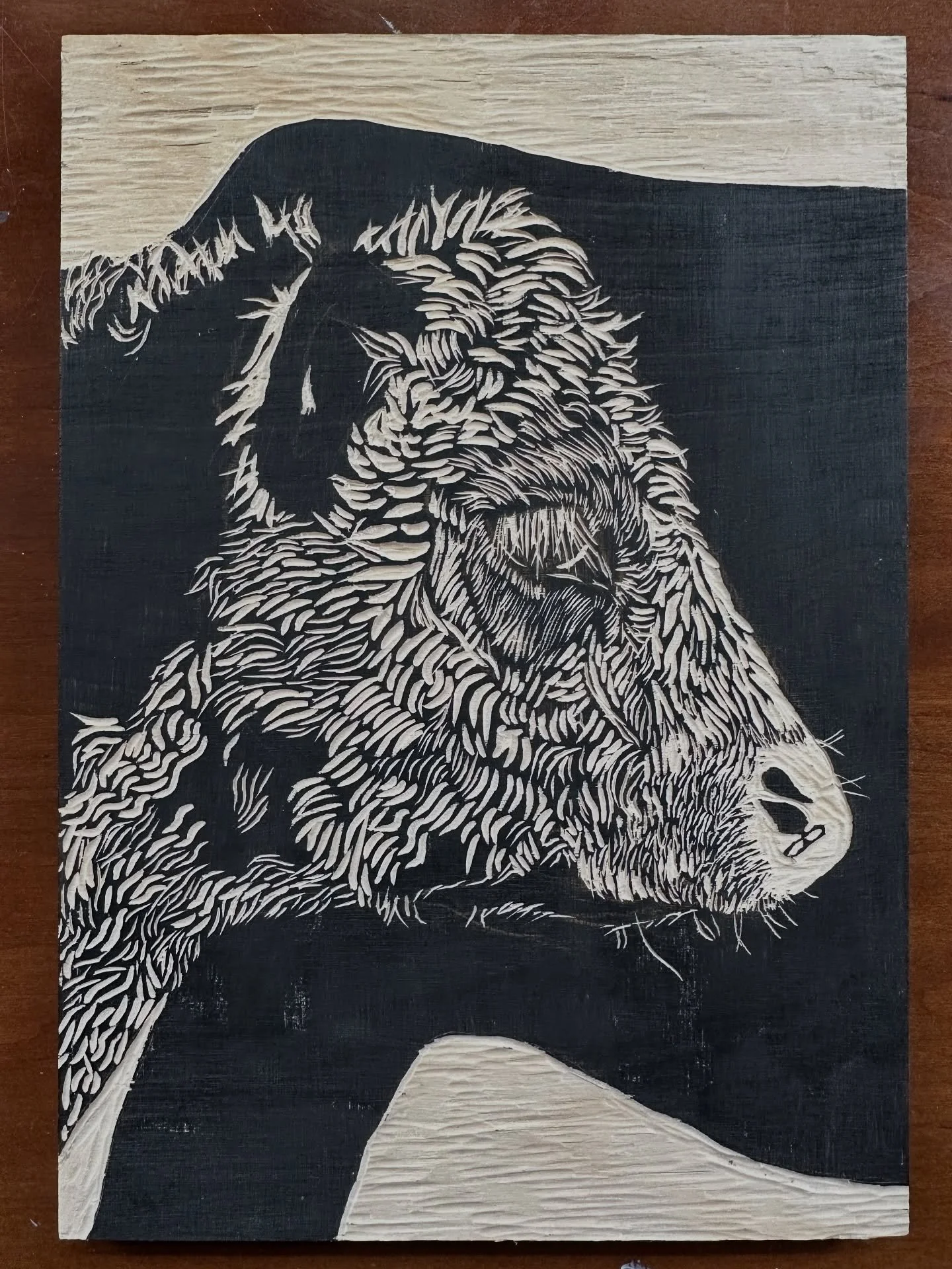 What I&rsquo;ve been up to lately:
1) Finished carving of a woodblock
2) An edition of the print on Japanese washi
3) Detail of a recent painting 
4) Staging a recent painting
5) Planning for an exciting project 
6) More designs with my studio buddy 