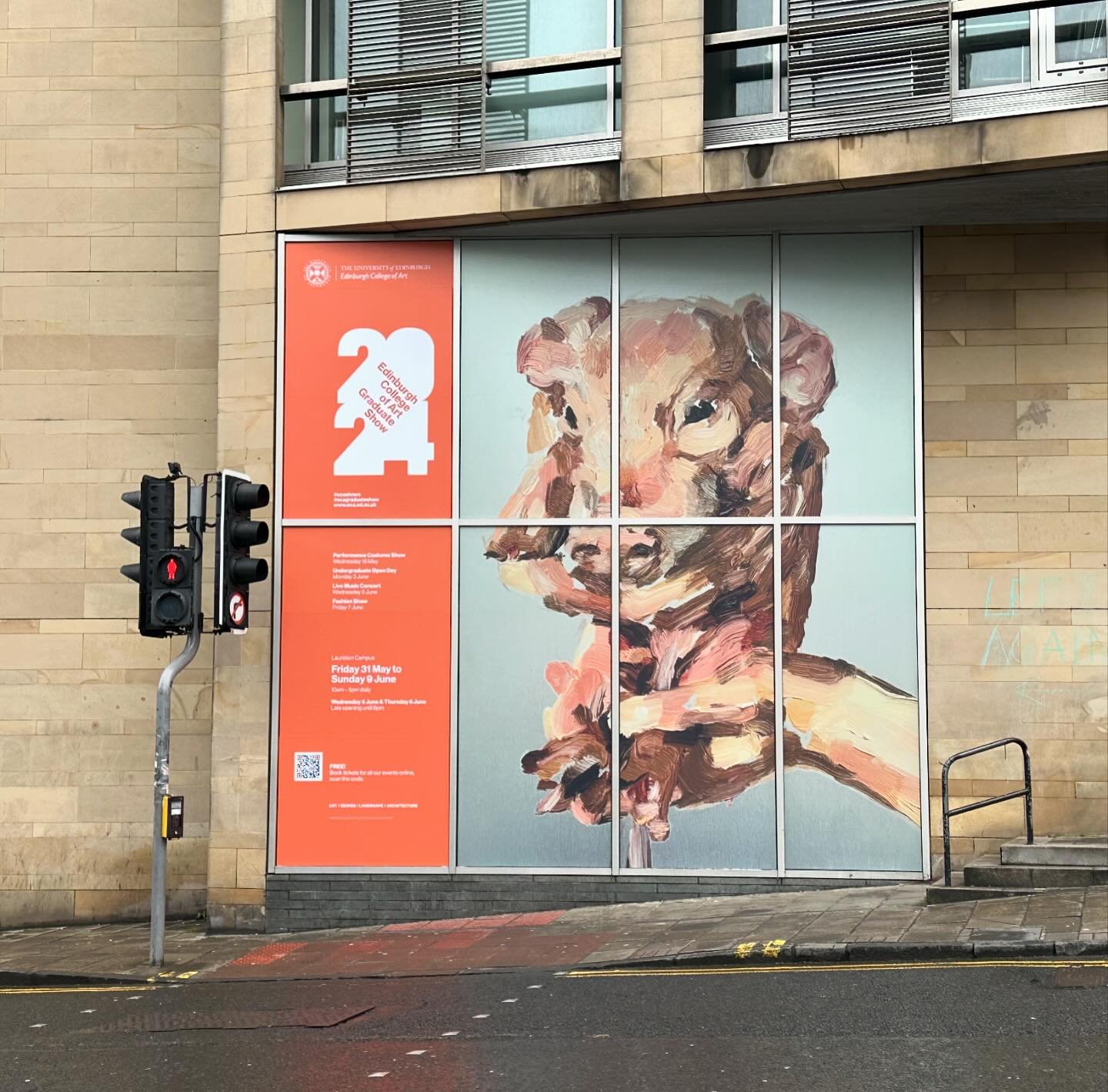 So exciting to see my work on such a large scale. Thank you to the ECA promotion team for selecting Farrowed for the Tent Gallery poster! @edinburghcollegeofart