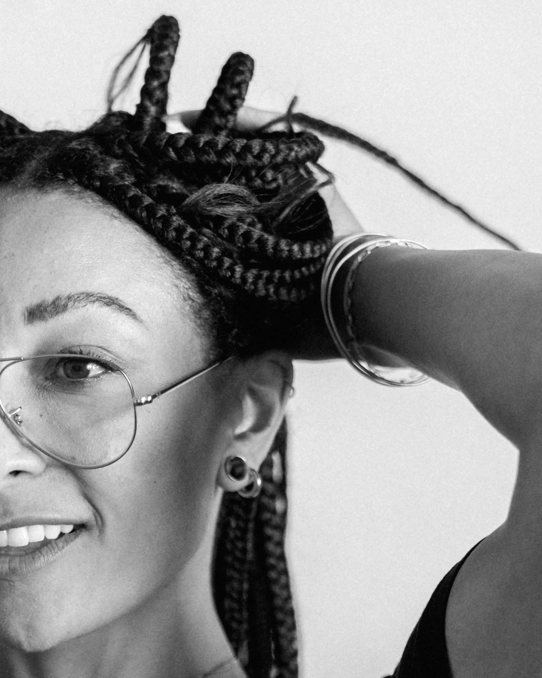 Black and white portrait photography