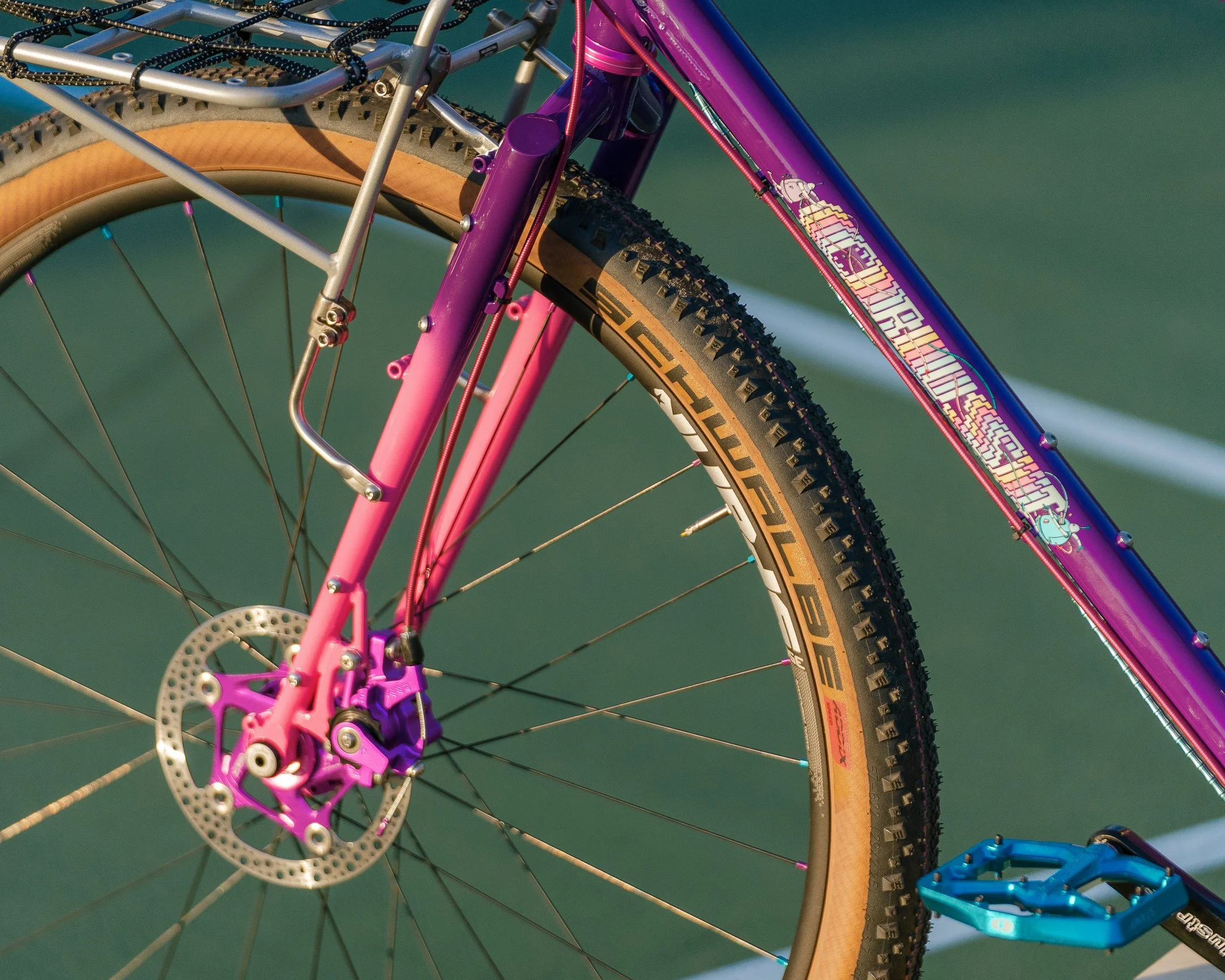 a picture of a purple bike
