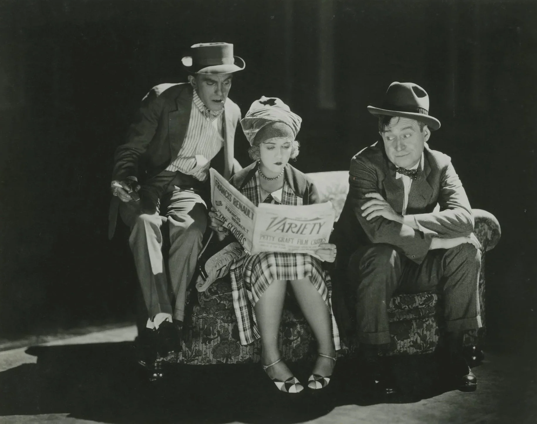 Nelson Keys, Dorothy Gish and Will Rogers filming TipToes in 1927 © James Abbe Archive