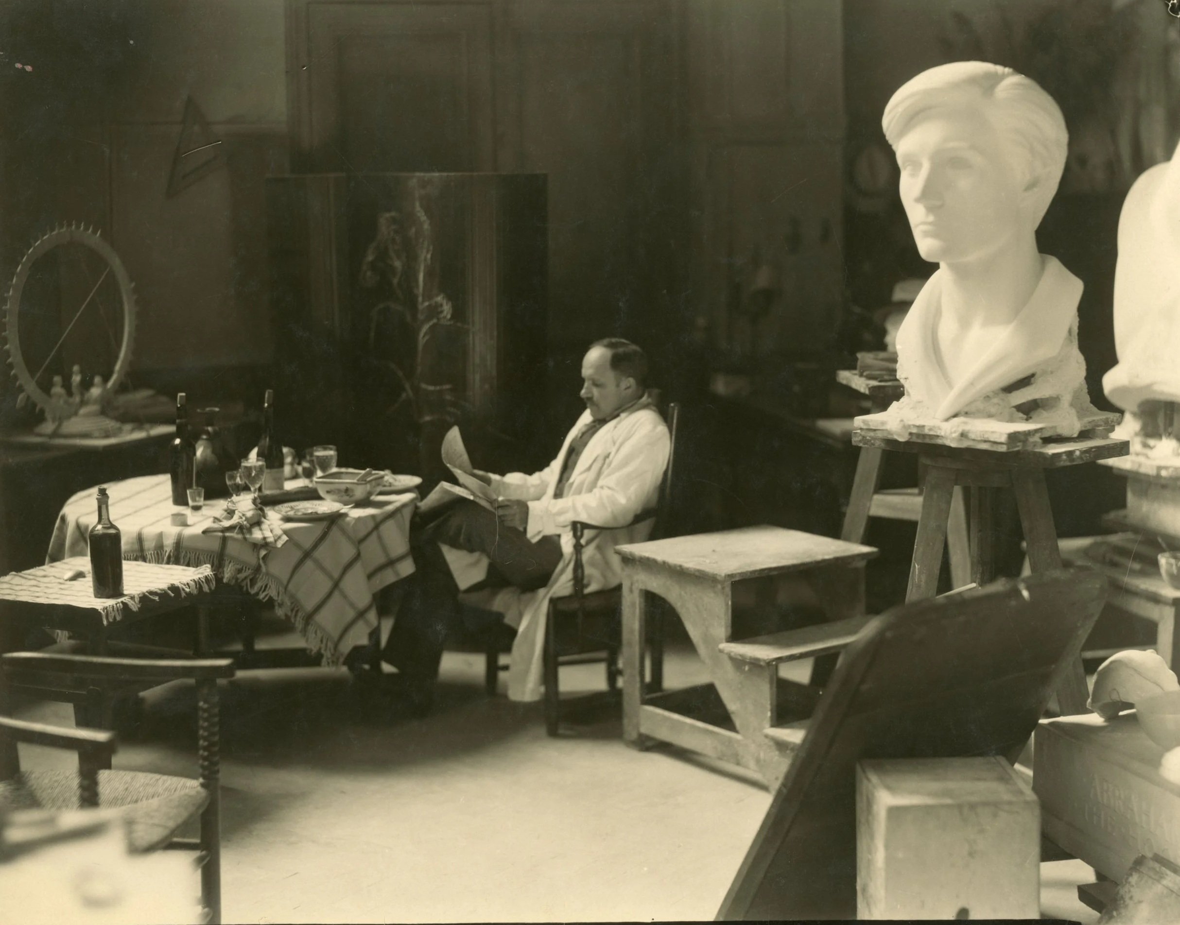 American Sculptor Paul Manship in his Paris Studio © James Abbe Archive