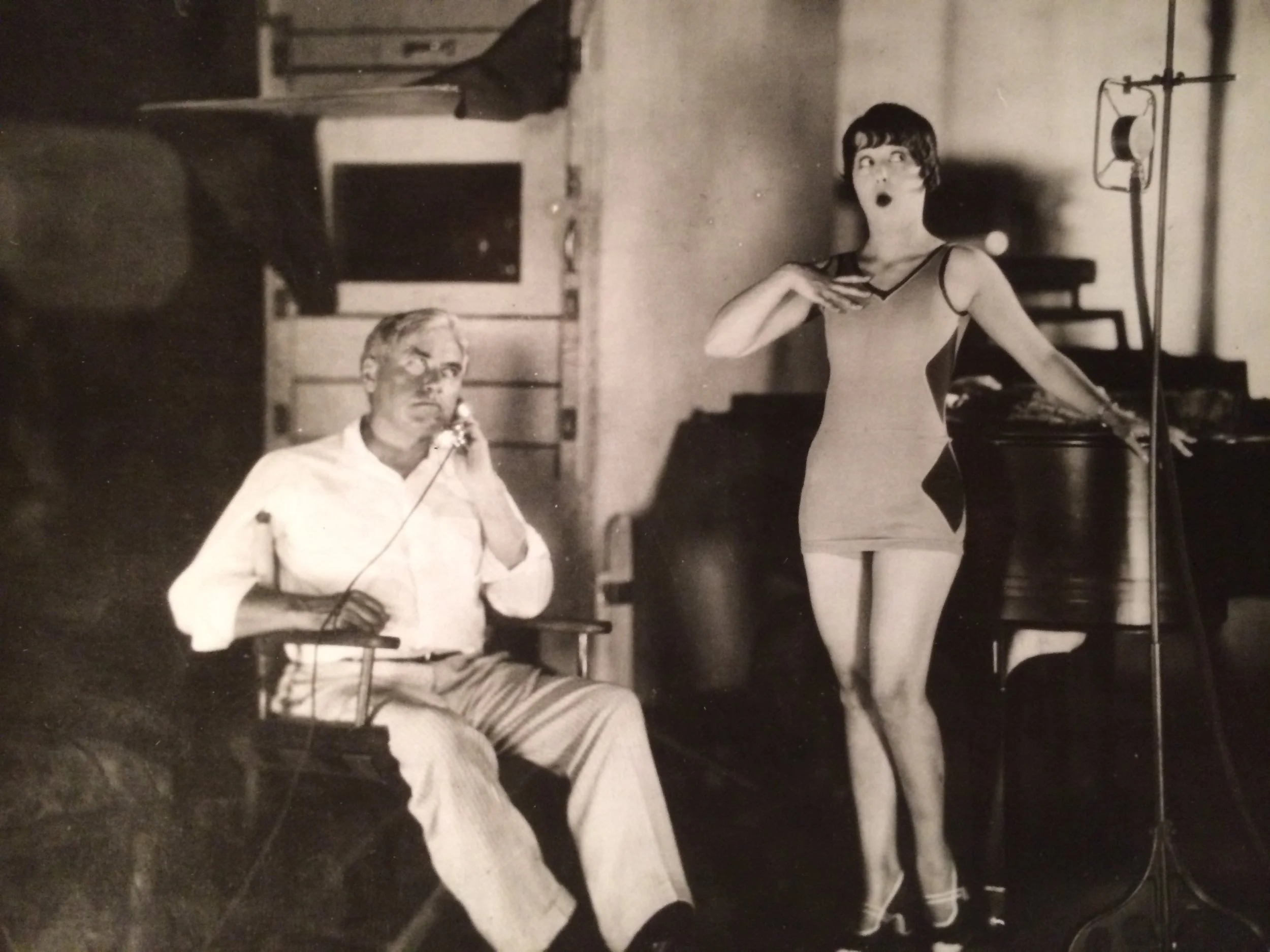 Director Mack Sennett and actress Thelma Hill in Hollywood, 1929