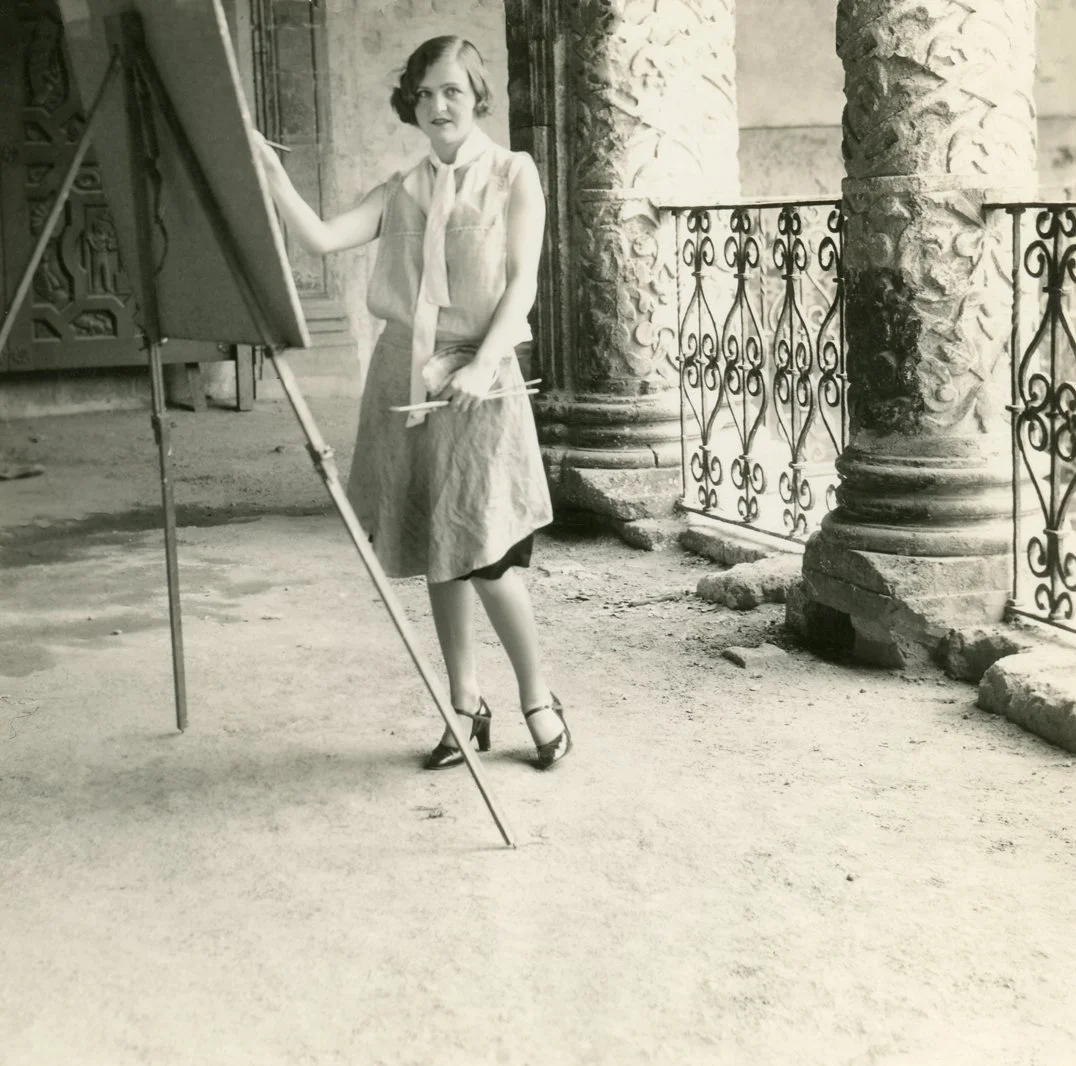 Art Student at easel in Mexico City © James Abbe Archive