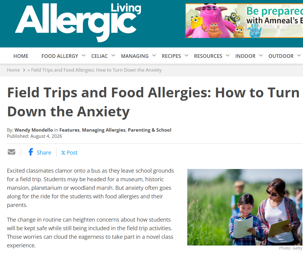 Allergic Living: Field Trips and Food Allergies