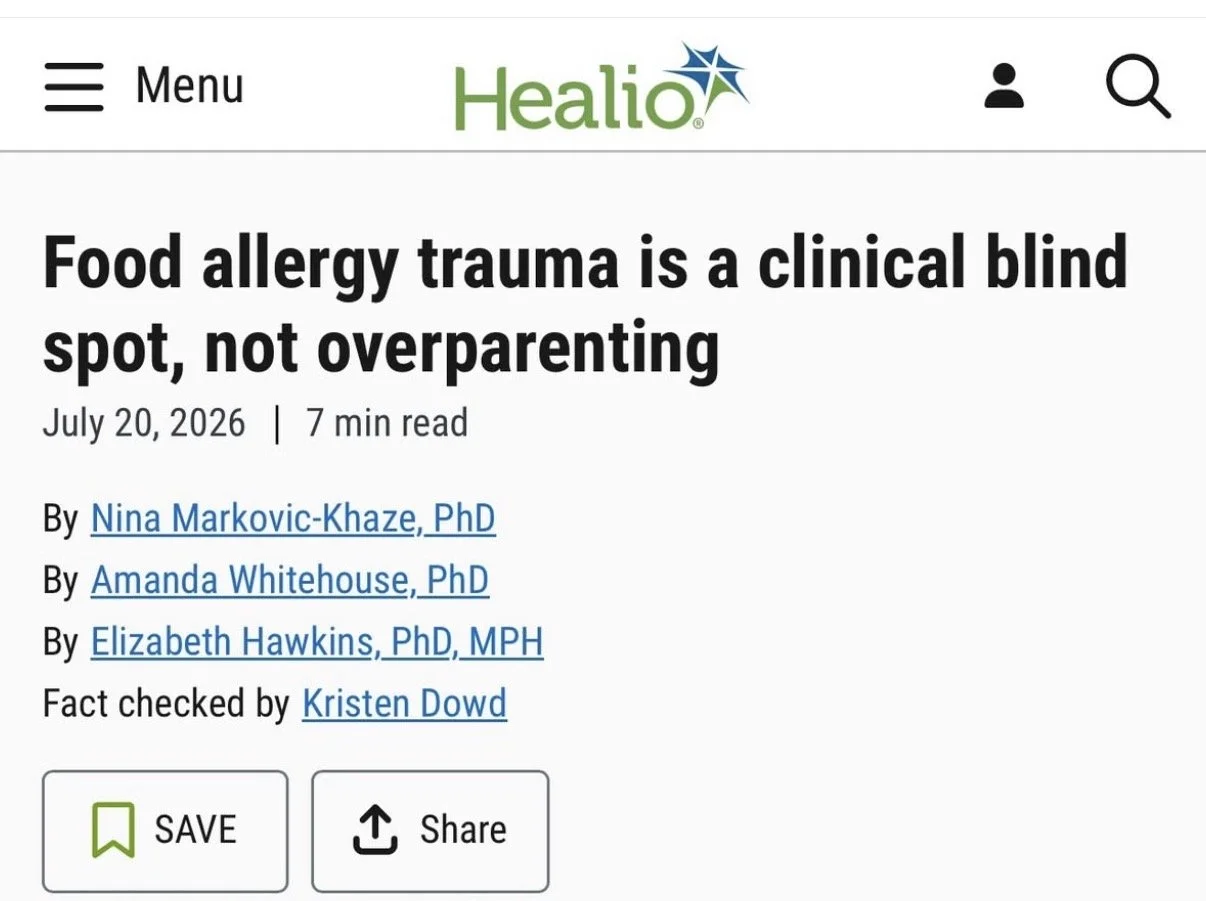 Healio article: Food allergy trauma is a clinical blind spot