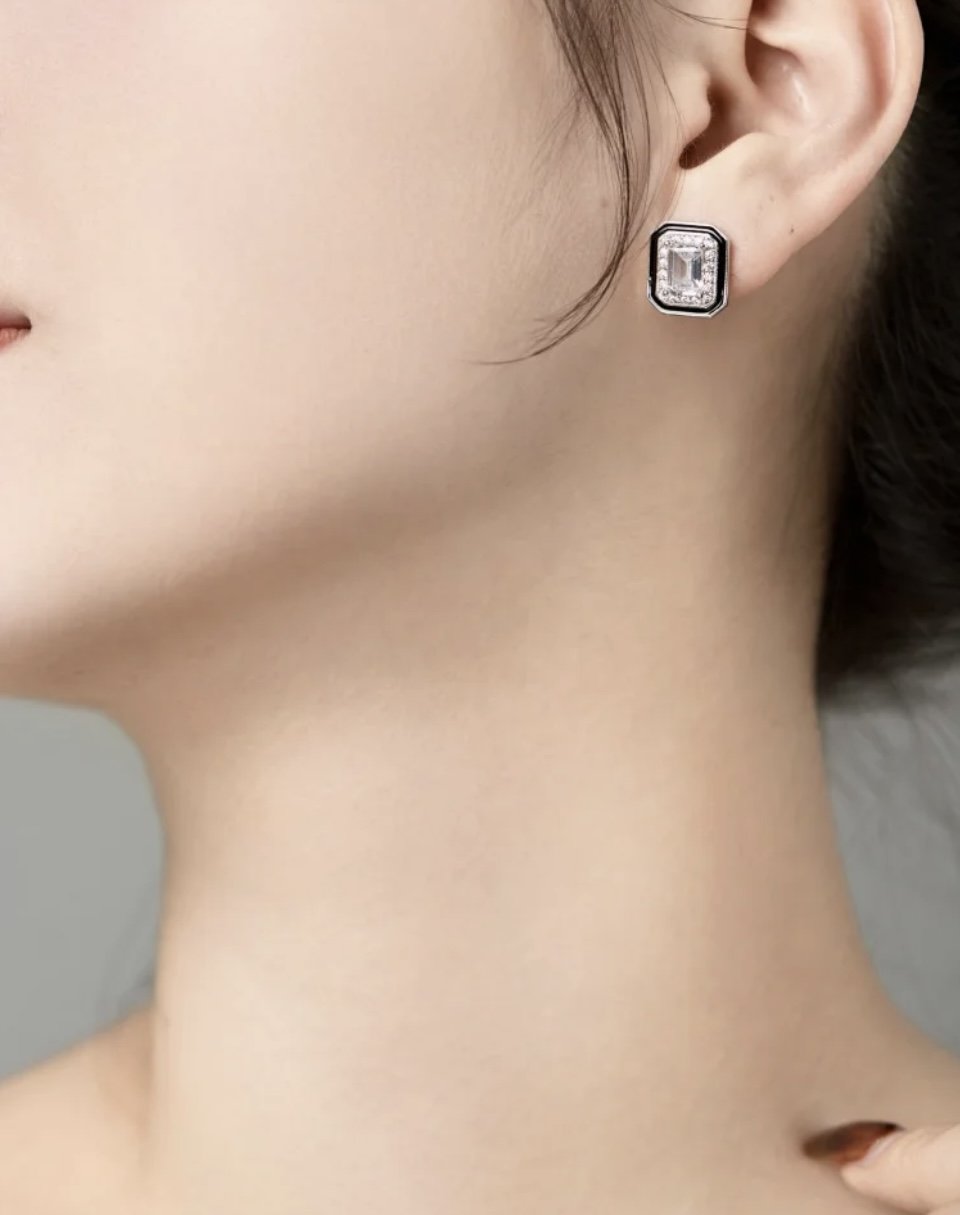 Diamond Rectangle Earring