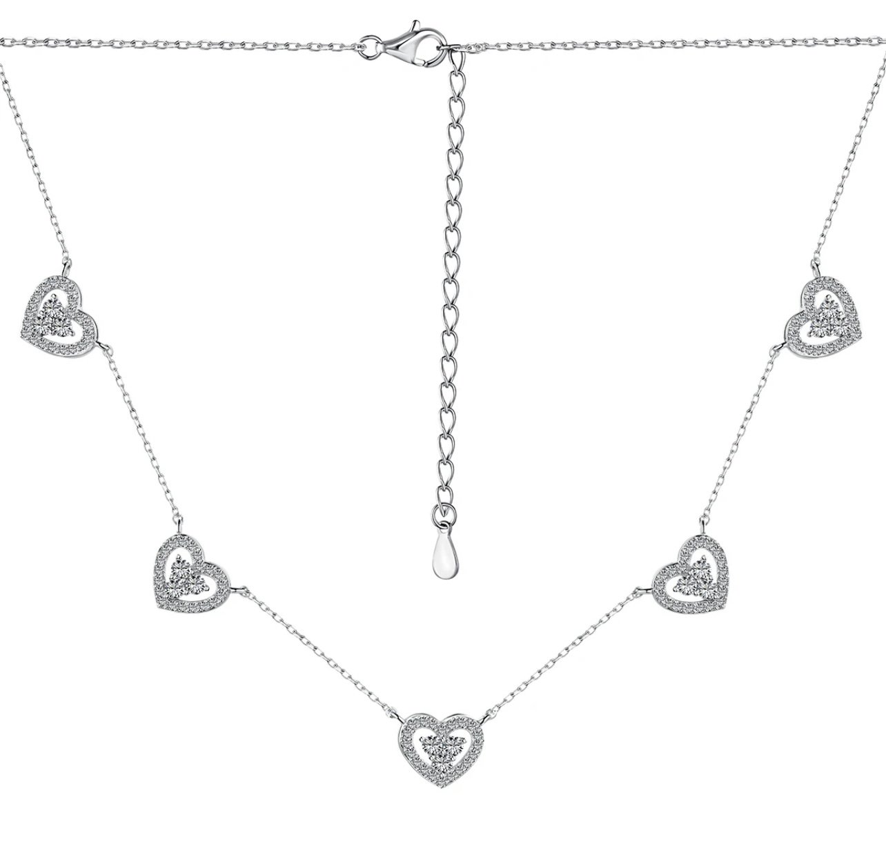 Five Heart Necklace