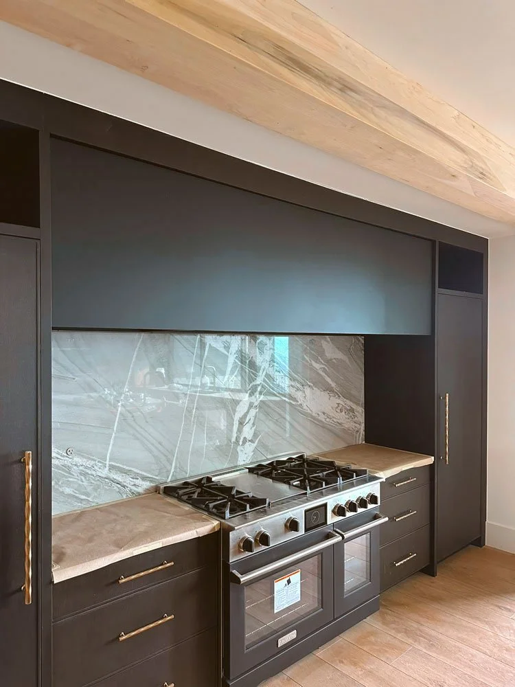 Custom steel interior glass door installation in high-end Golden home