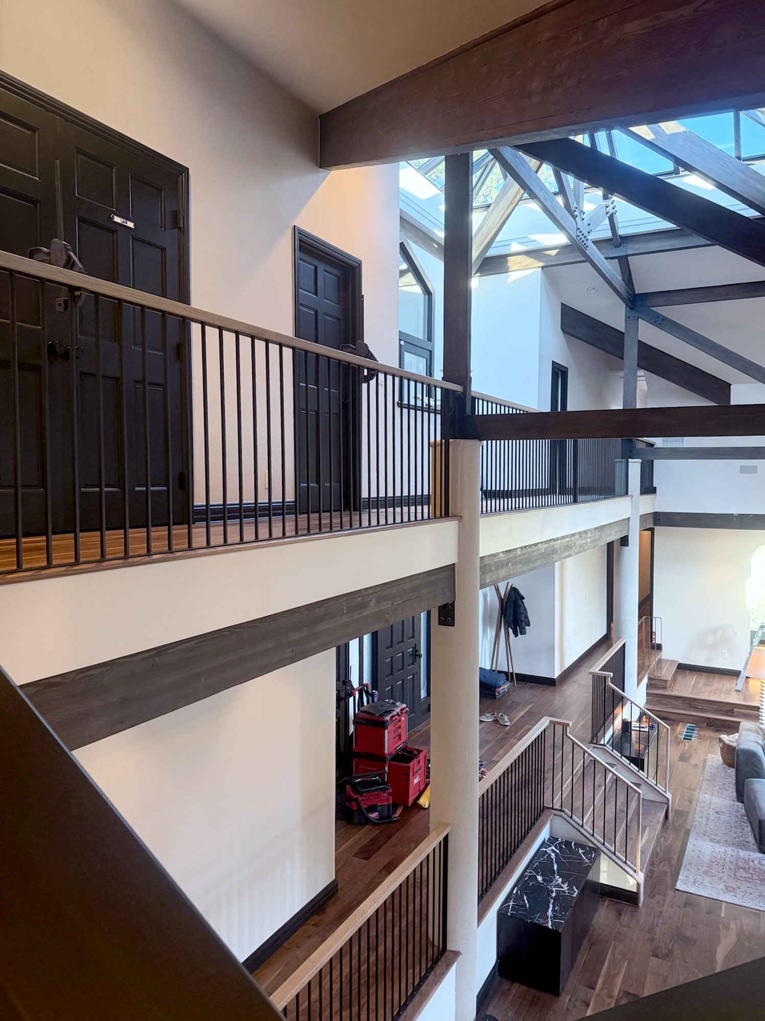 Minimalist steel railing for residential project in Castle Pines