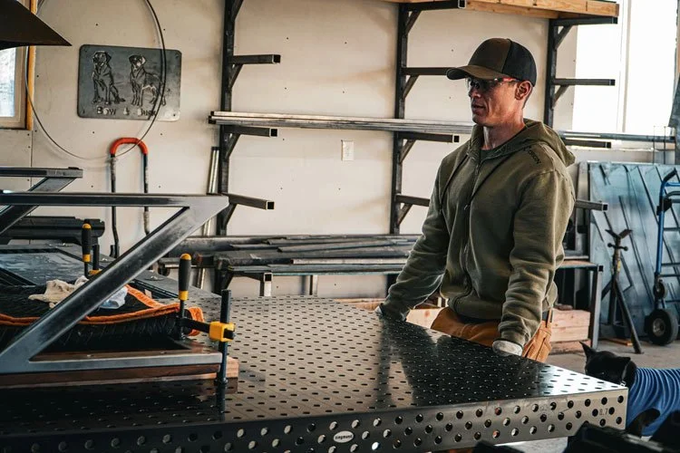 Skilled metal fabrication process in Denver workshop focused on residential steel work