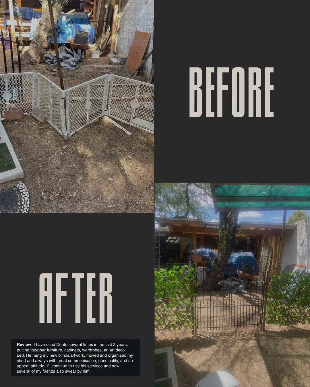 Fence Installation w/ testimonial 

www.movemountassemble.com

Do you have a Summer project that didn&rsquo;t get completed this Summer?