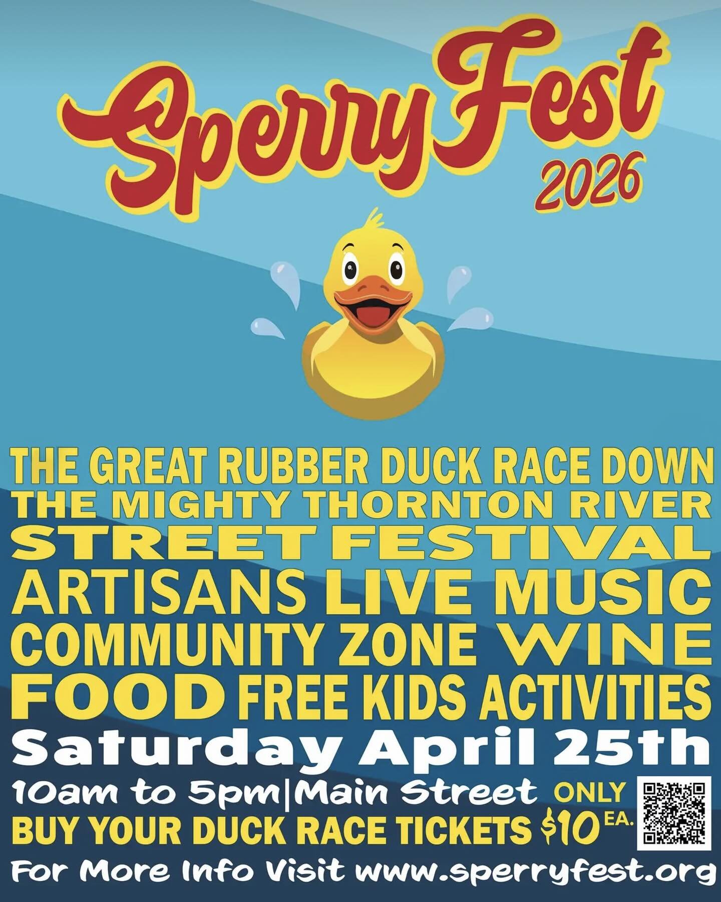 Join us at SperryFest 2026 this Saturday, April 25 (10 AM&ndash;5 PM), as Sperryville&rsquo;s annual spring festival brings downtown to life with live music, artisan vendors, food trucks, and the always-entertaining Great Rubber Duck Race down the Th