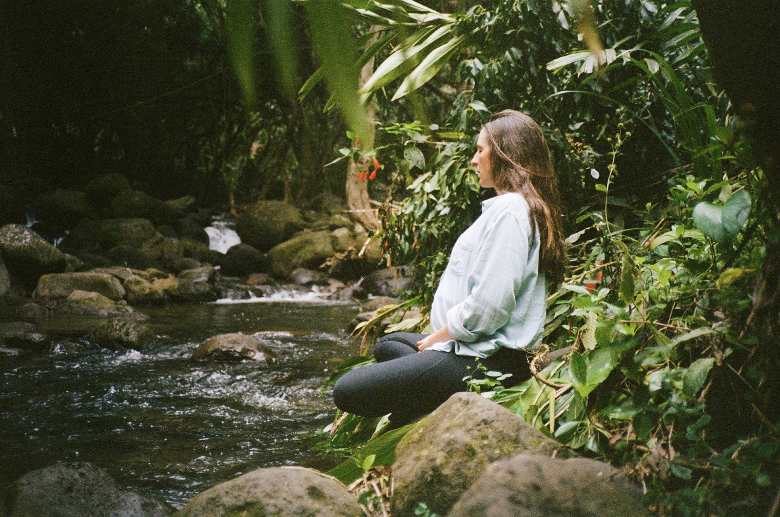 Cold ponds emoting (Chloe, Olympus XA, January 2026)