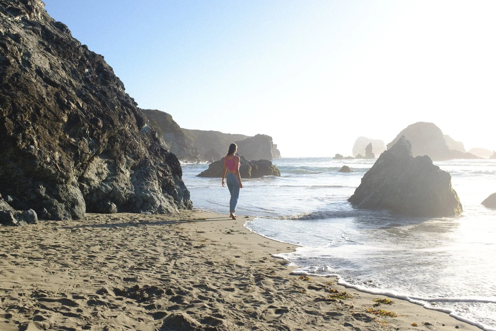 Sand Dollar Beach at high tide (Chloe, May 2021).