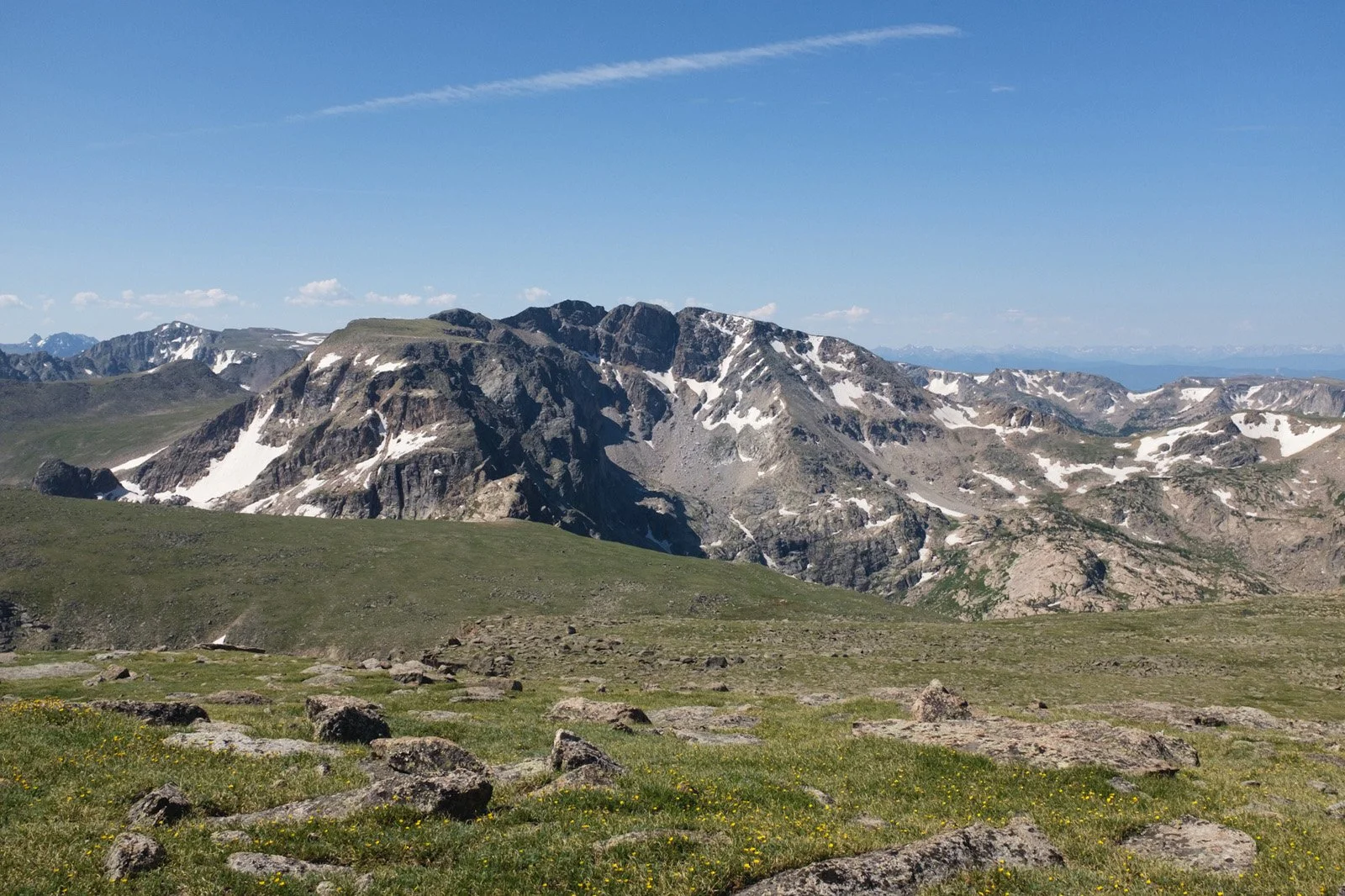 From (near) the summit of Alice looking south toward Isolation Peak. (July 2021)
