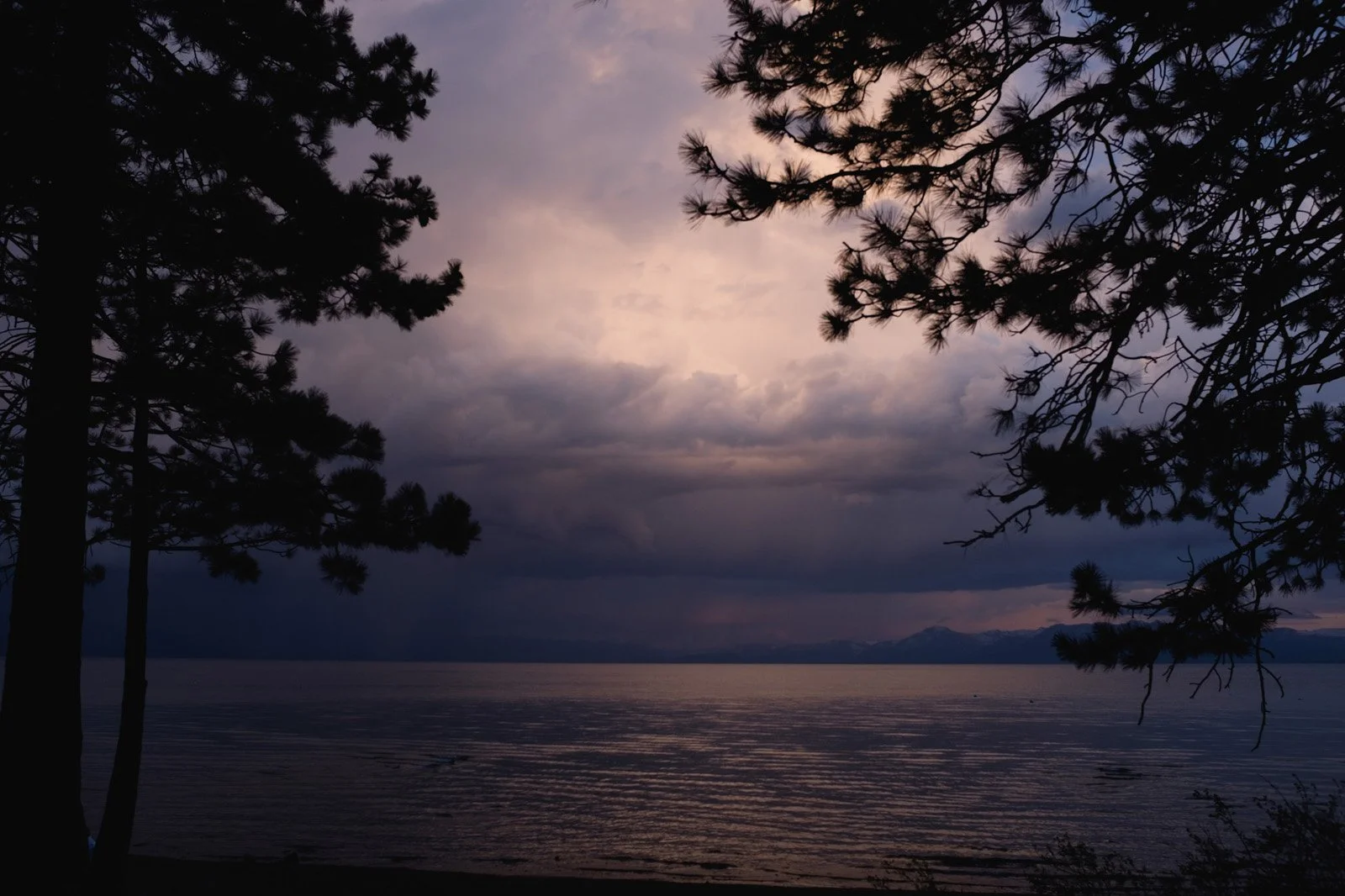 A storm rolling into Tahoe (Chloe took this photo, May 2021).