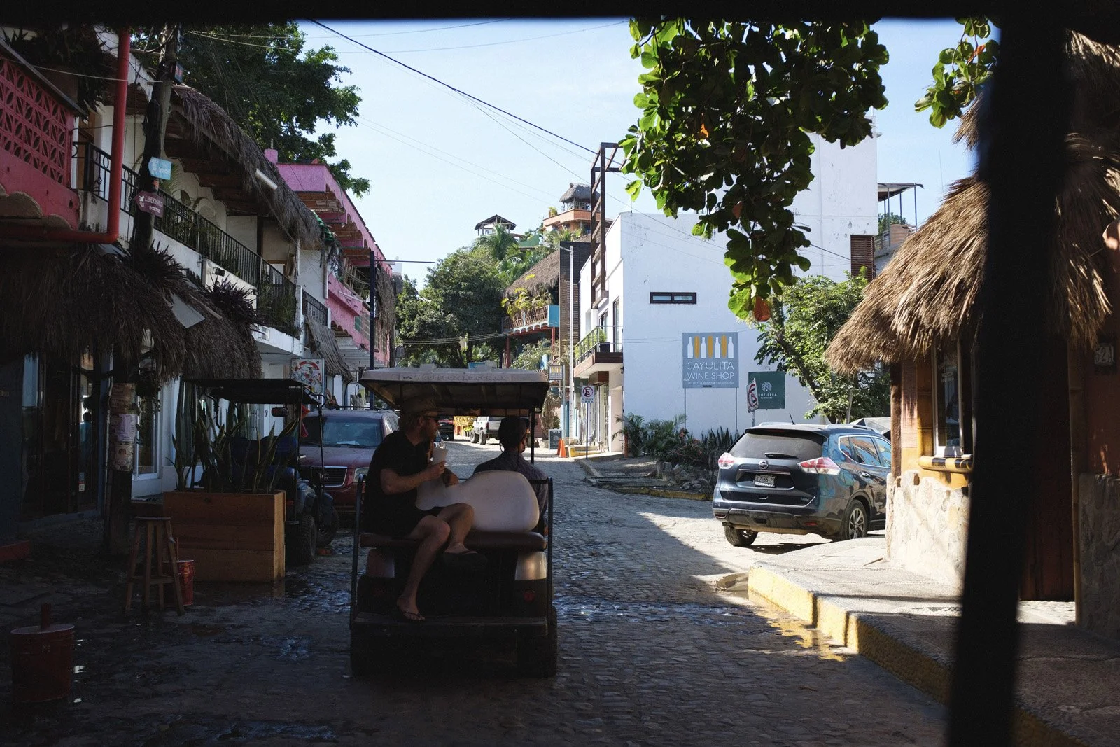 From one Sayulita golf cart to another (Donnie, Reed, Tim, December 2021)