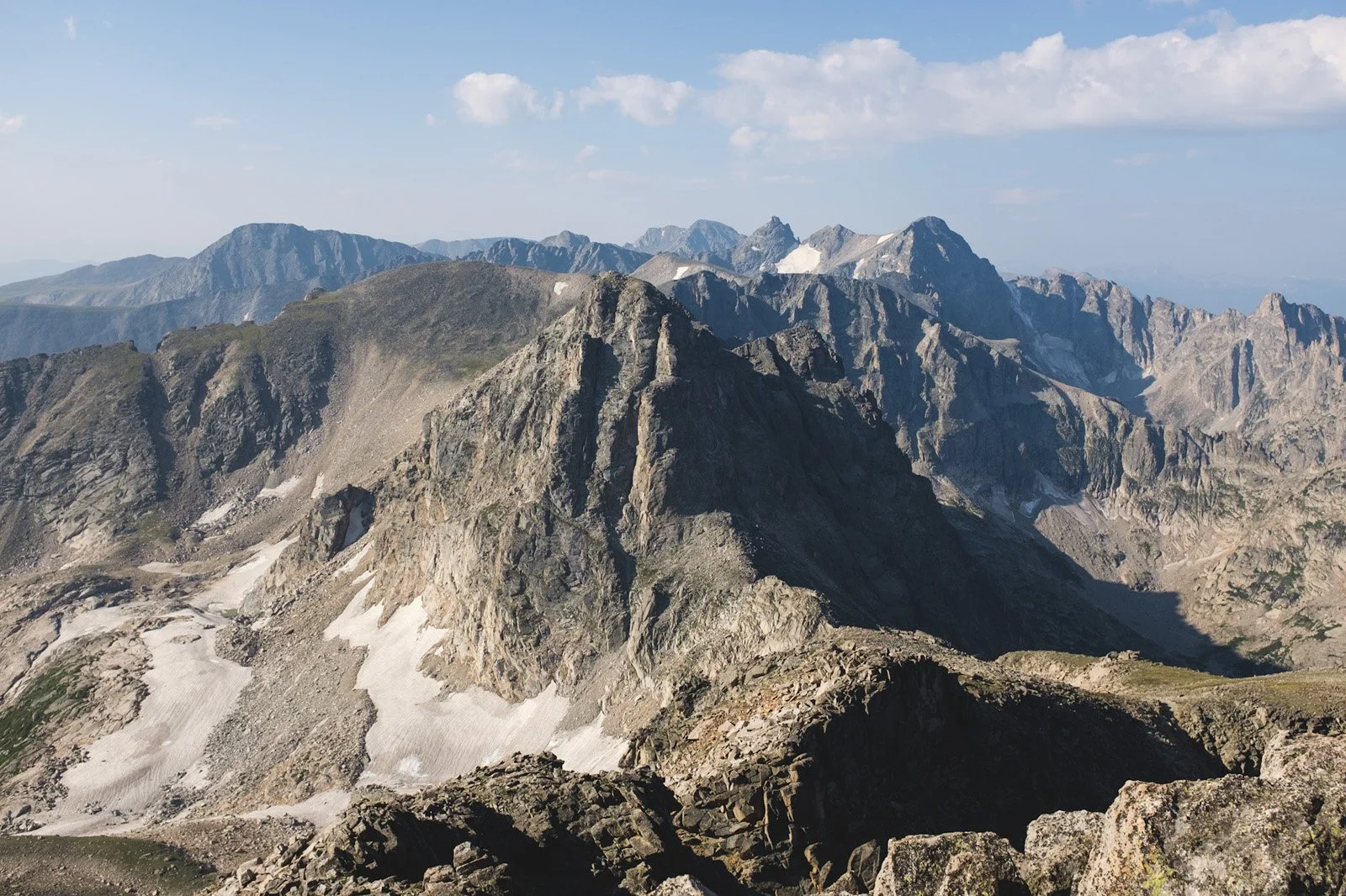On top of Paiute Peak looking down at Mount Toll and generally SW towards Crater Lake area. (August 6th 2021)