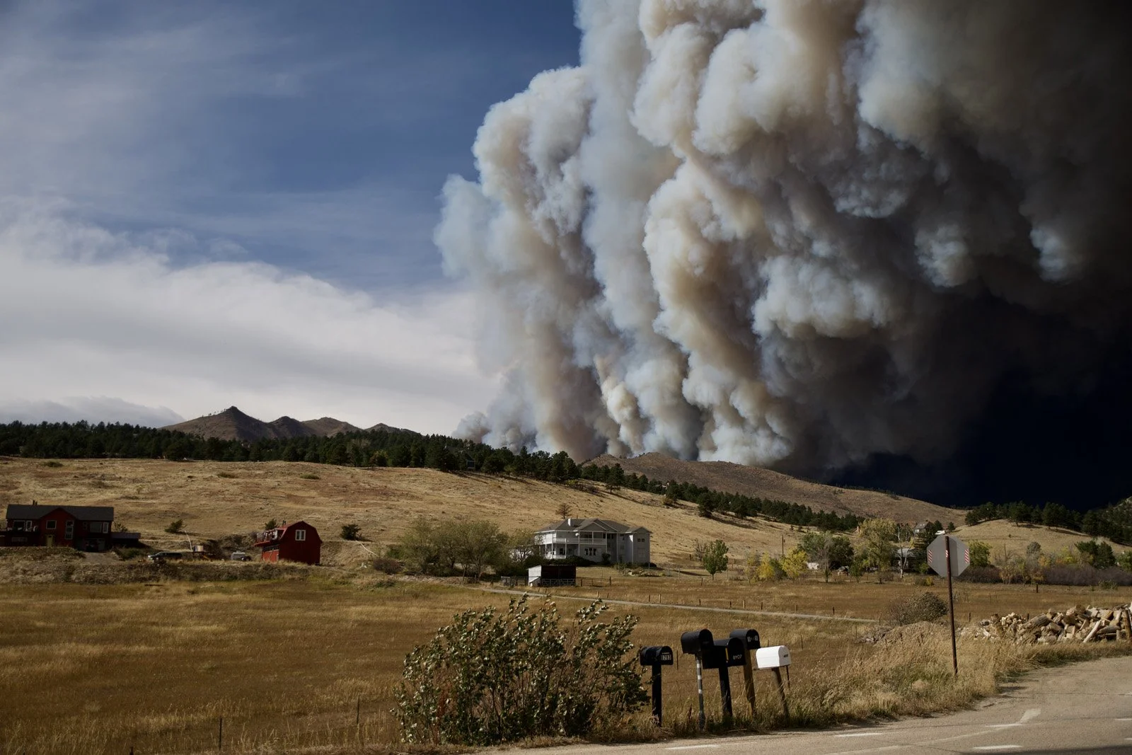 Smokey August. Calwood Fire along HWY 36. (October 2020)
