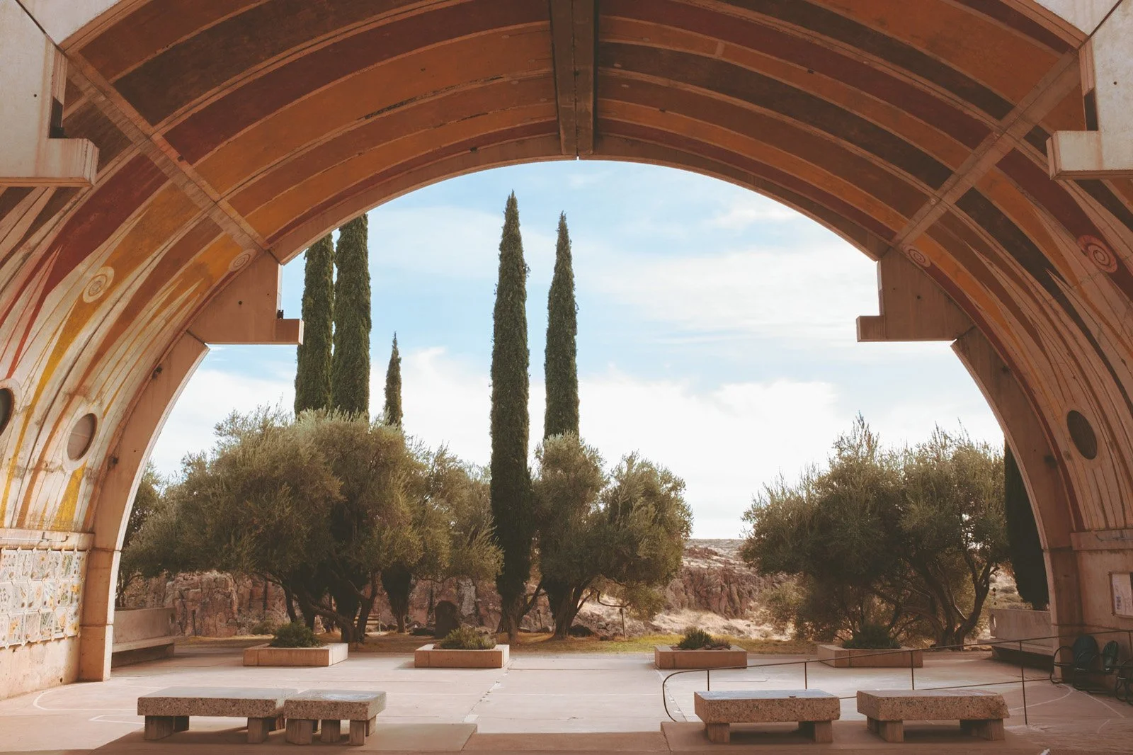 Arcosanti barrel vaults (January 2021)