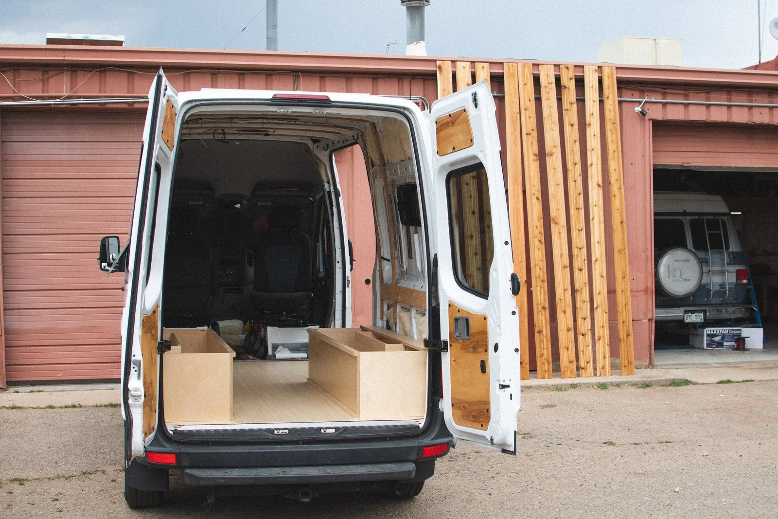 Boulder Nomadic HQ with the stinky tung oil cedar ceiling drying outside. (July 2020)