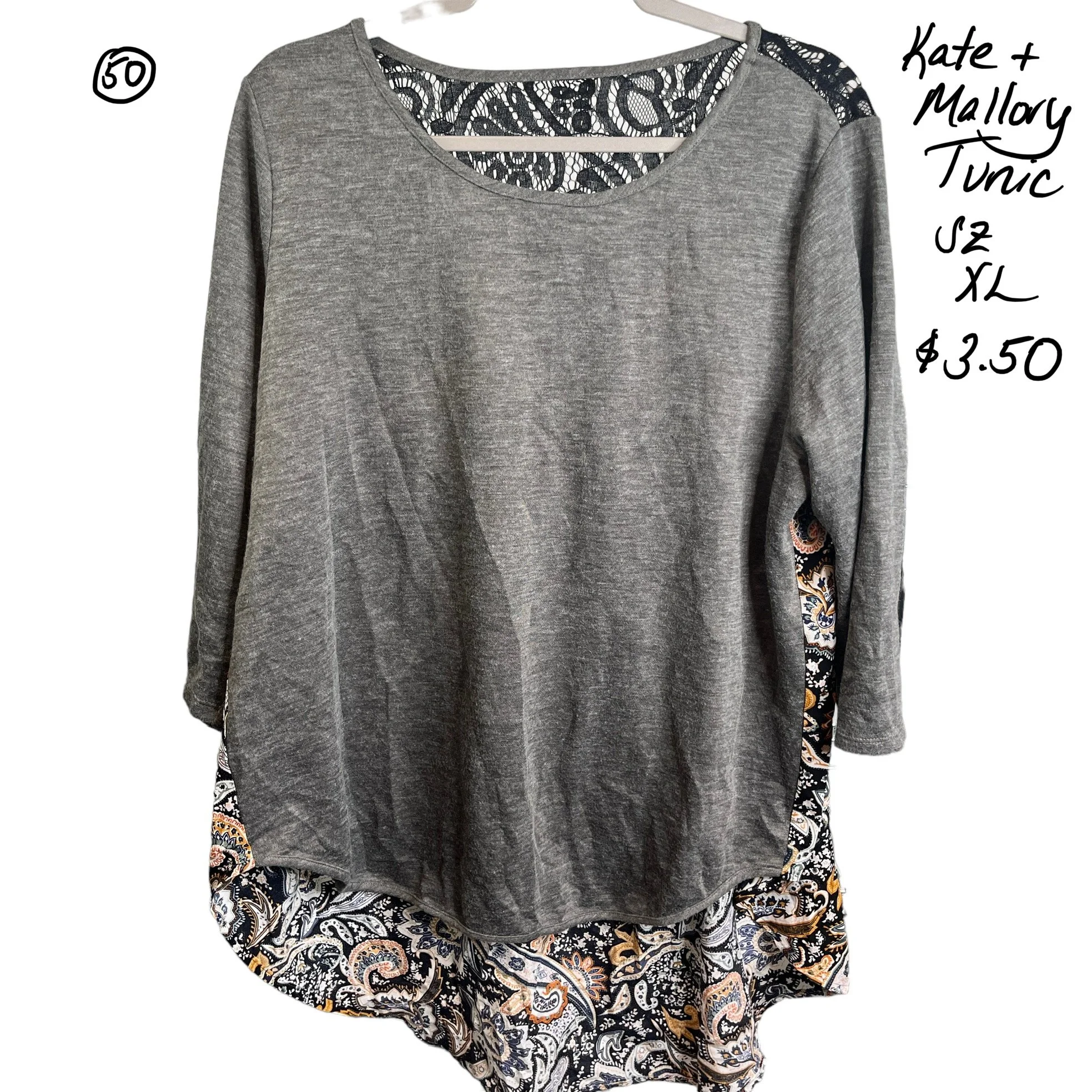 Kate & Mallory Tunic Top Sz XL