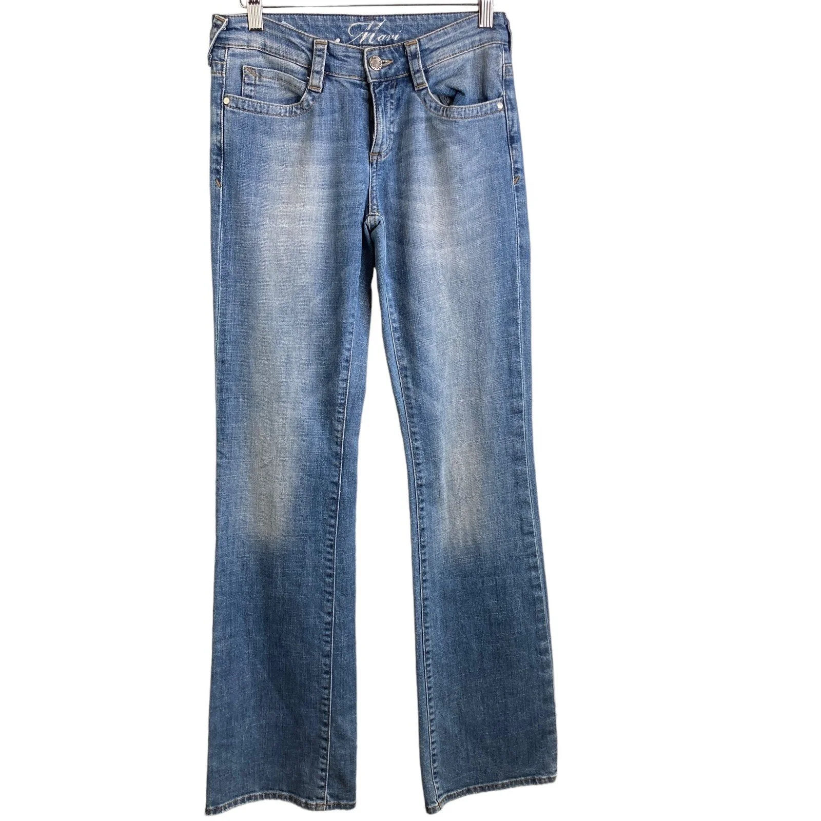 Mavi Women's Abbie Flared Bootcut Denim Jeans Sz 27/32 Flap Back Pocket Western