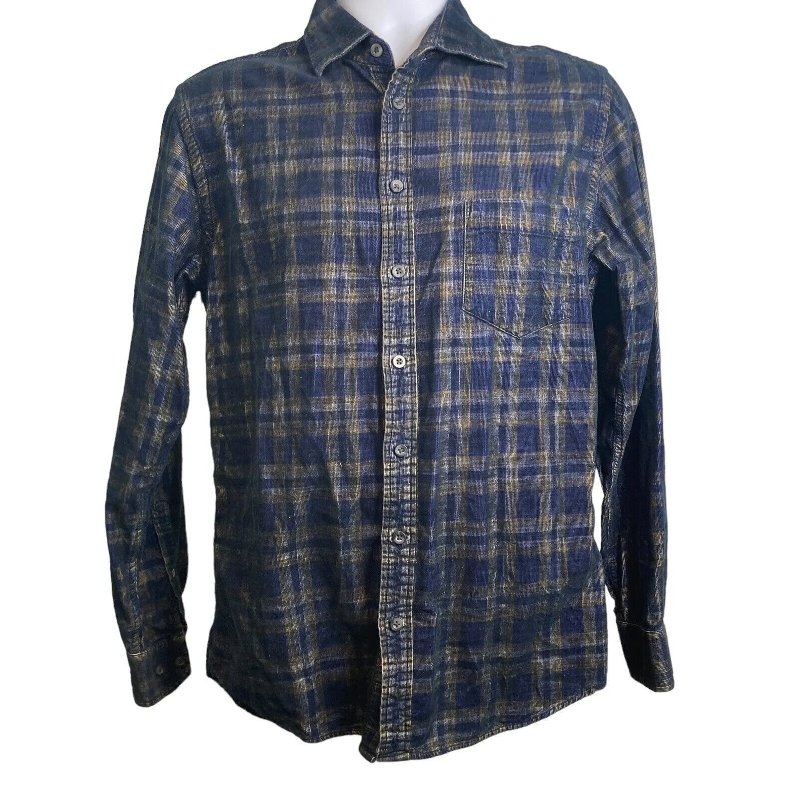 Rodd & Gunn Men’s Navy Green Plaid Button Up Woven Shirt Sz S Elevated Basics