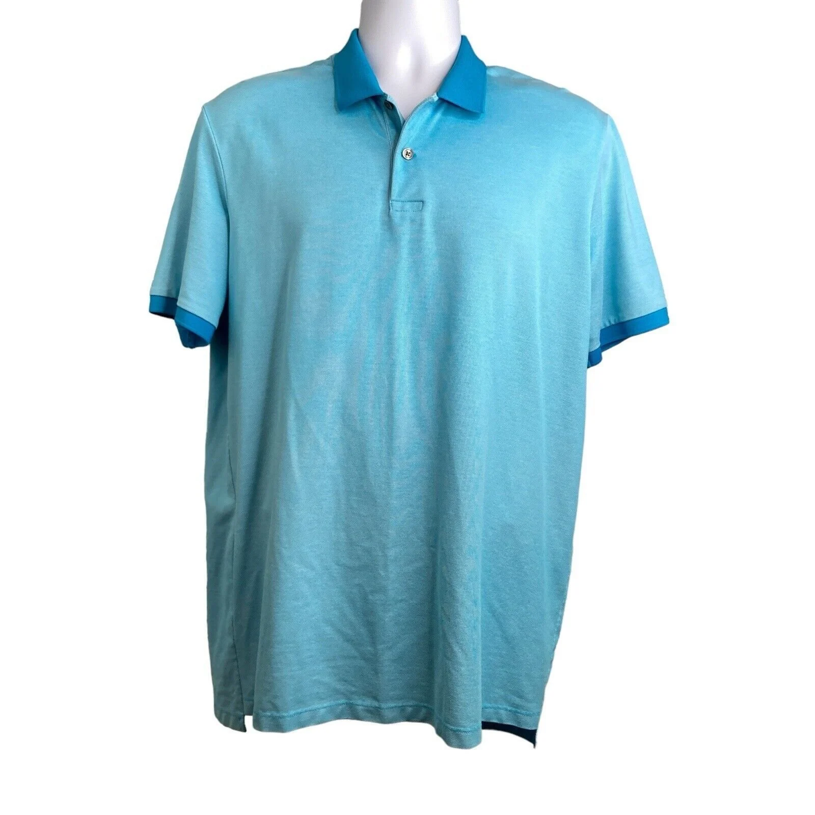 Greyson Men's Blue Polo Golf Shirt Sz L Preppy Country Club Tennis Lightweight