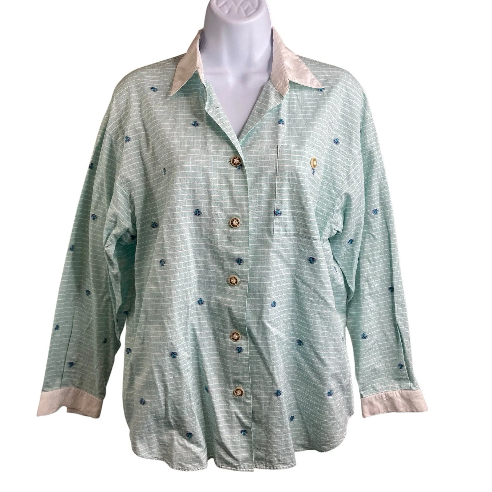 Nevada Mme Forgues Women's Striped Button Up Cotton Shirt Size 38 Japanese