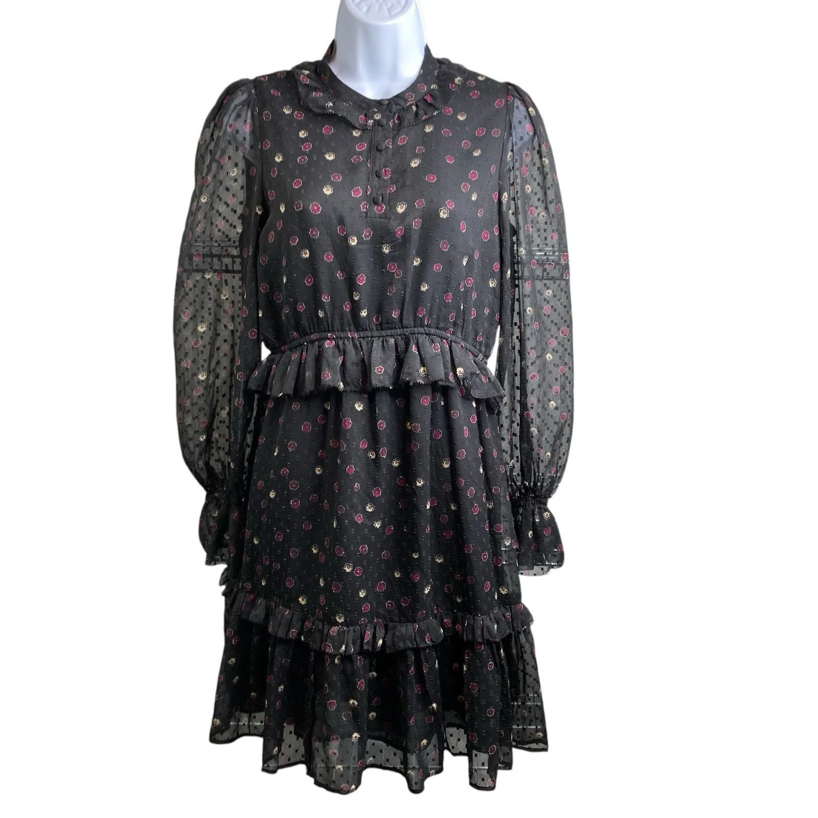 & Other Stories Women's Floral Ruffle Dress Size 4 Whimsigoth Fairy Grunge Boho