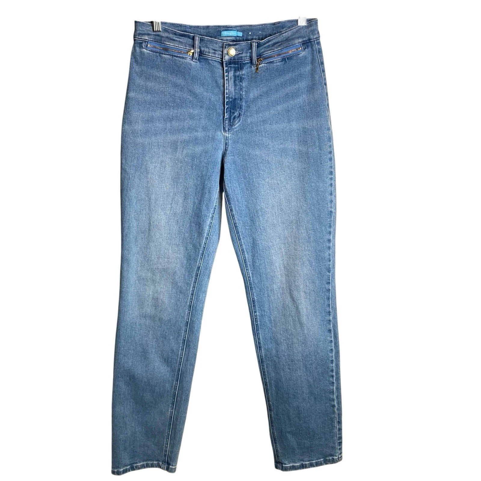 J McLaughlin Women's Light Wash High Rise Straight Leg Jeans Size 6 Classic