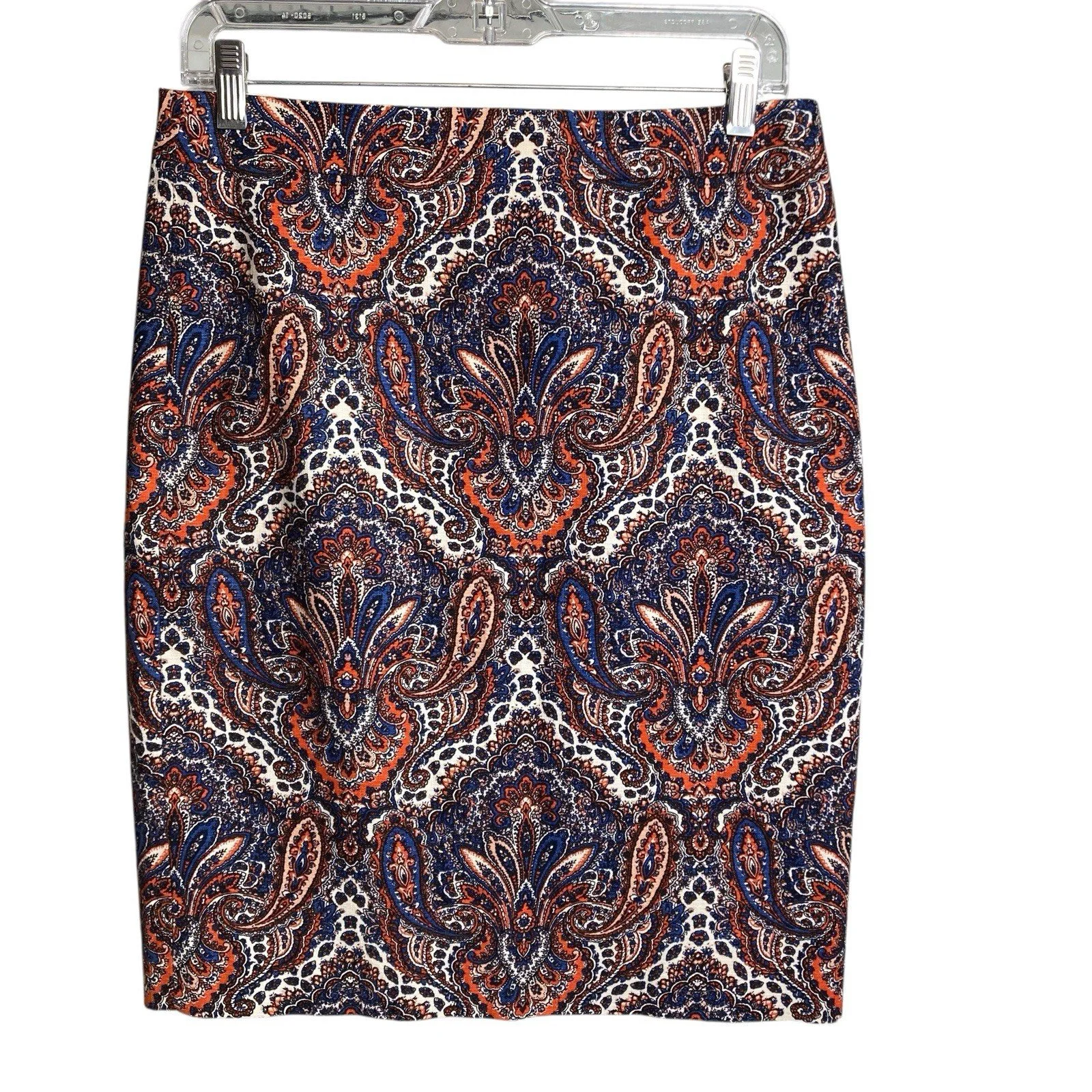 J Crew Women's Paisley Print Pencil Skirt Size 4 Preppy Old Money Regal Career