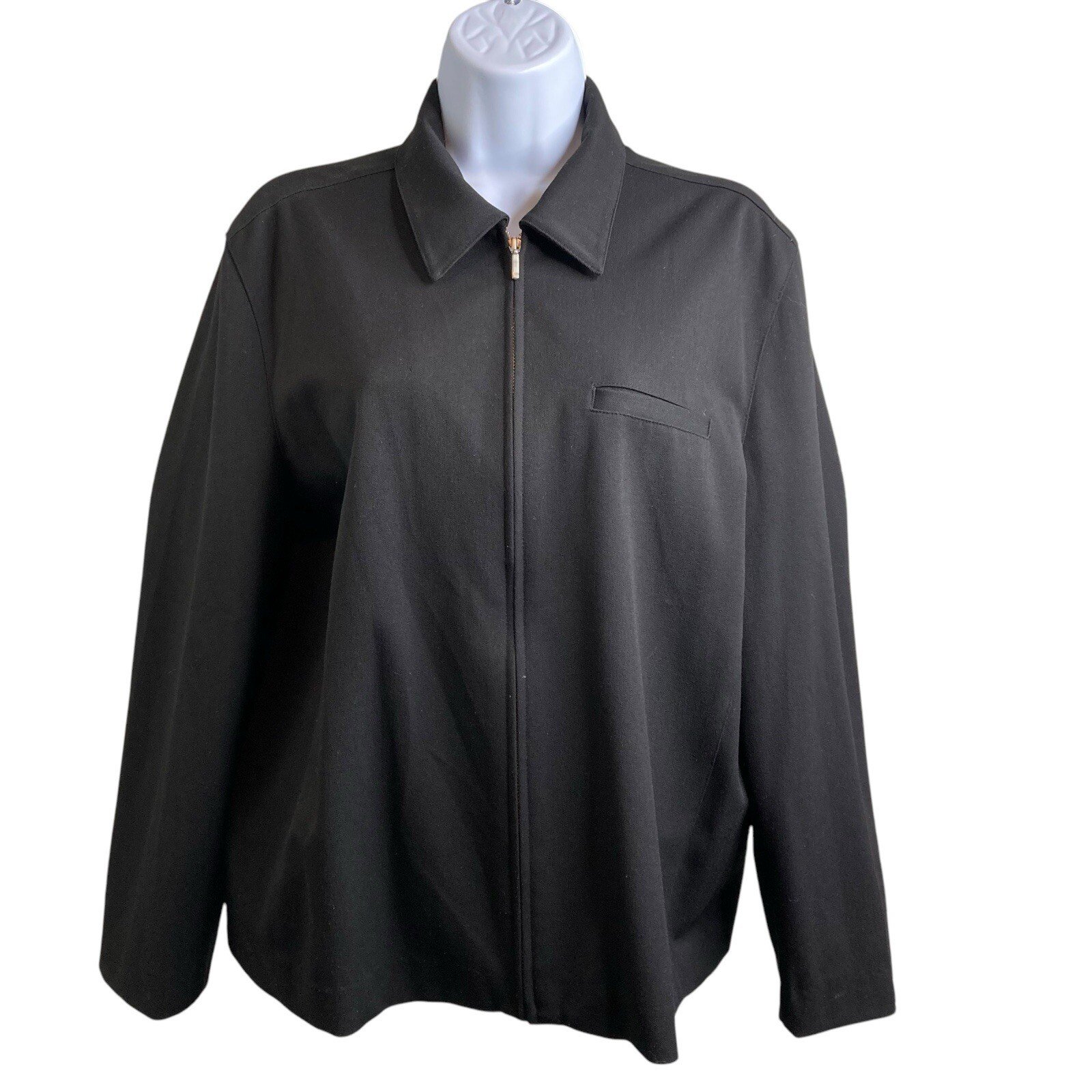 Talbots Women’s Black Full Zip Jacket Size M Travel Business Packable Wearable
