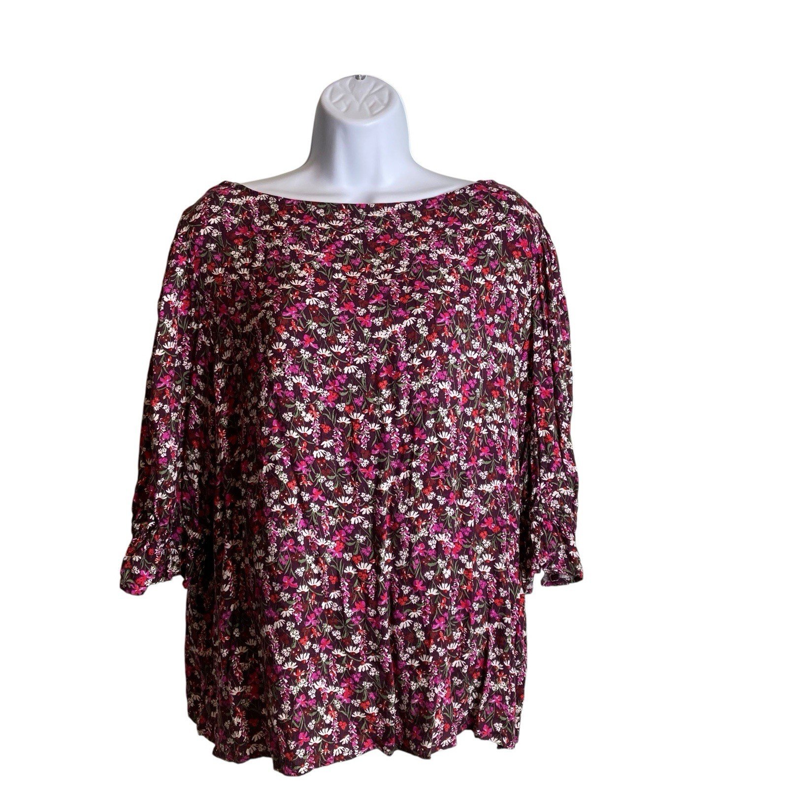 Draper James RSVP Women’s Floral Cottagecore Top Size 1X Fairy Casual Botanical