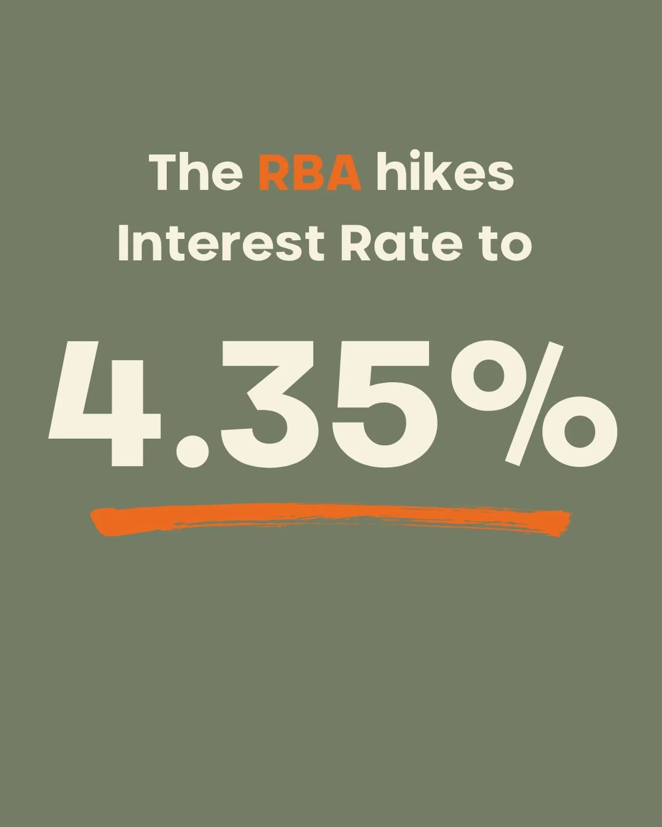 Big update today 👇

The RBA&rsquo;s gone and lifted rates again, that&rsquo;s three in a row now, taking the cash rate up to 4.35%.

Basically, we&rsquo;re back to where things peaked before, undoing those cuts from 2025 🥲

We get it&hellip; news l