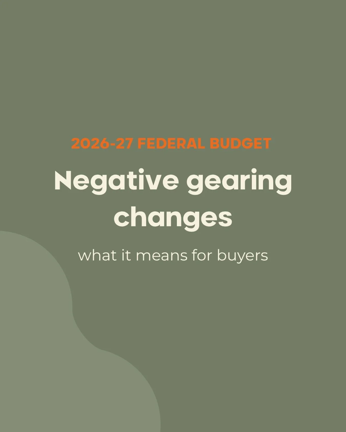 Negative gearing is back in the spotlight 👀

The Government&rsquo;s latest Budget announcement includes a pretty big proposed change: from July 2027, negative gearing tax benefits would only apply to newly built homes. Existing investment properties
