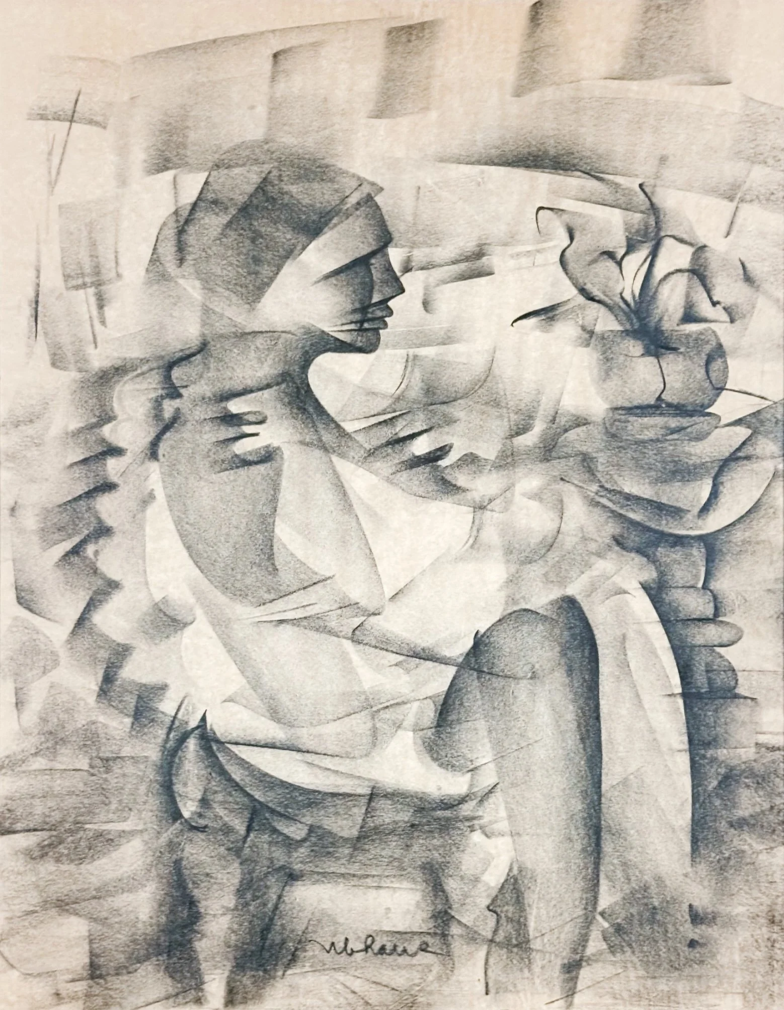 Robert Ubhaus "Untitled (Seated Woman with Plant)"