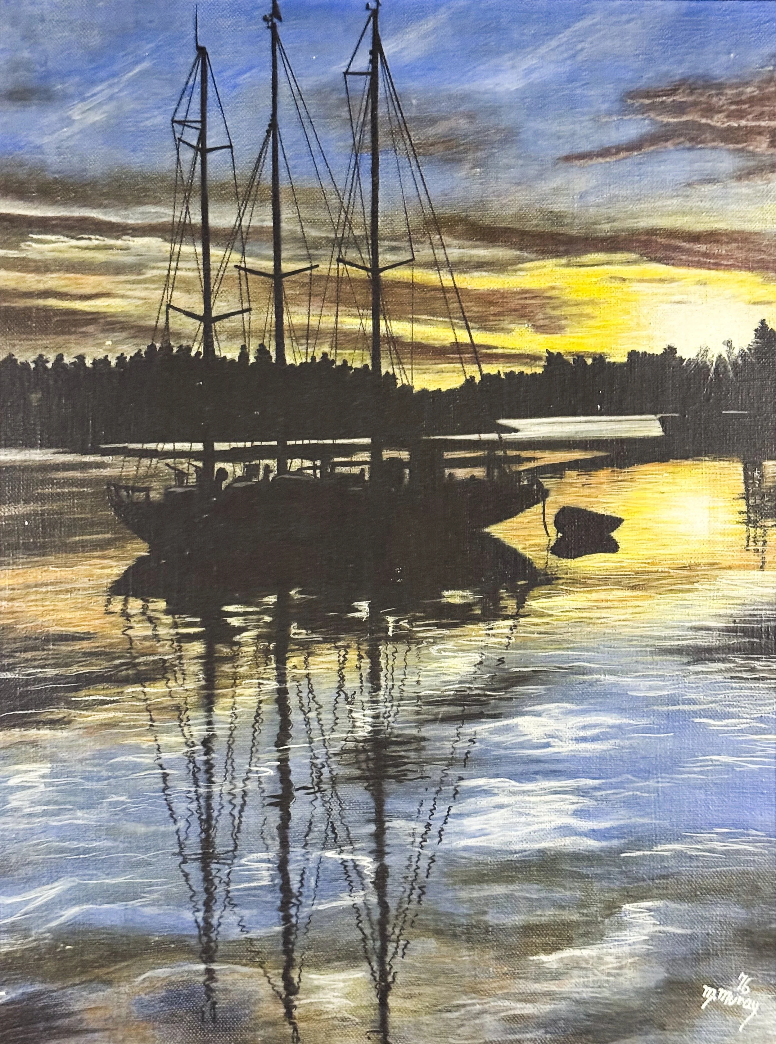 Unknown Artist "Harbor at Sunset"